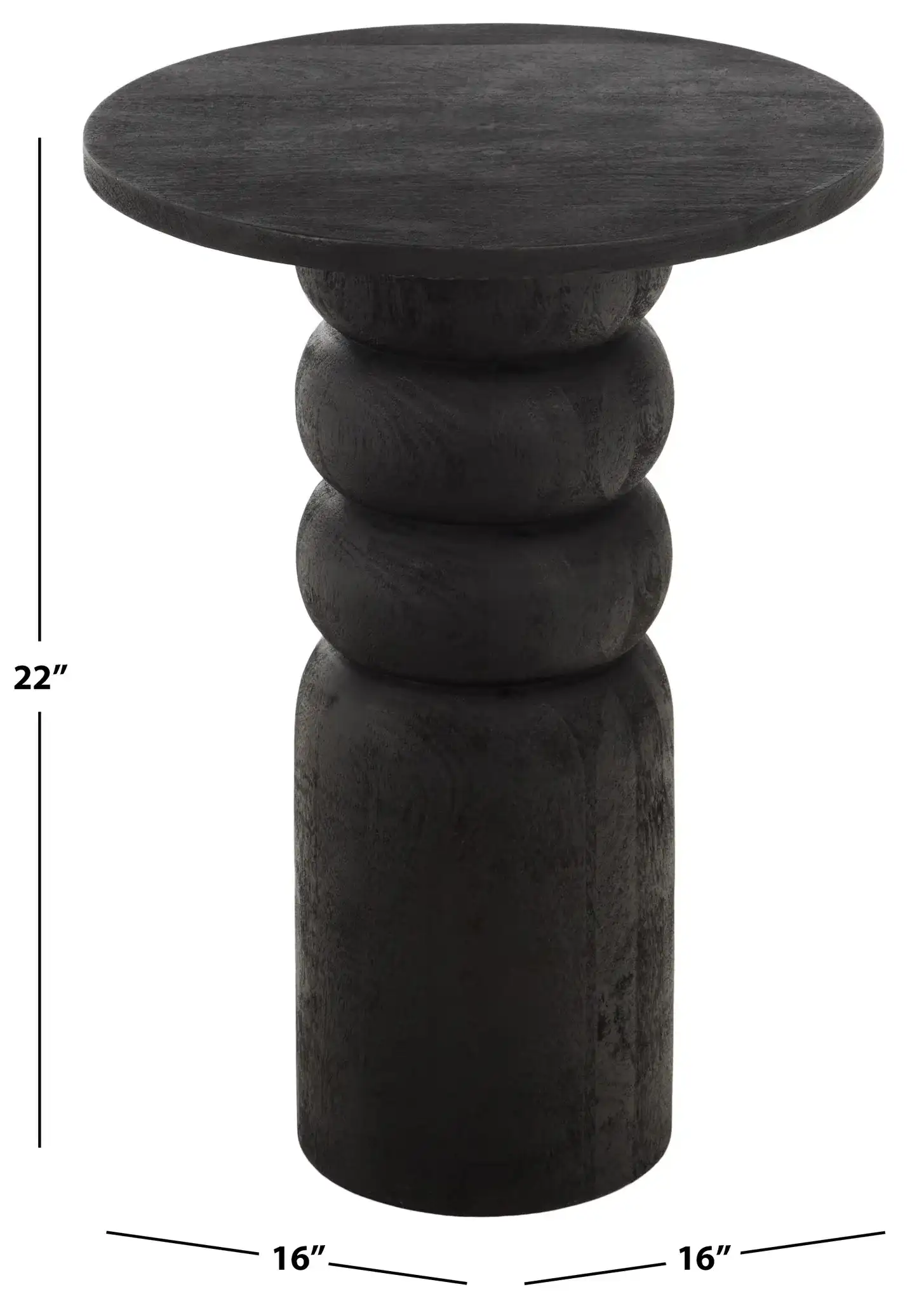 Janais Accent Table in Black, detail view