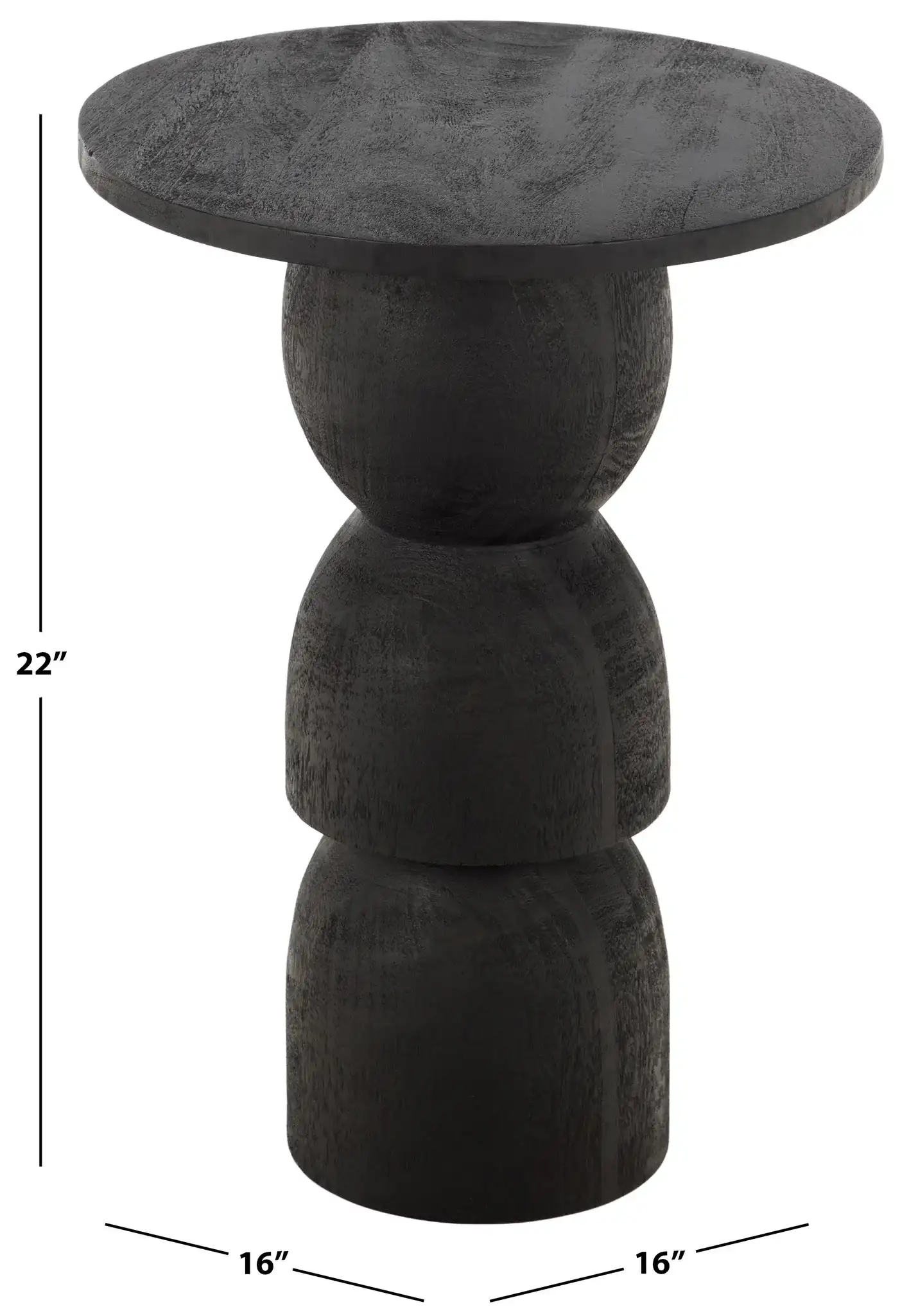 Andrey Accent Table in Black, detail view