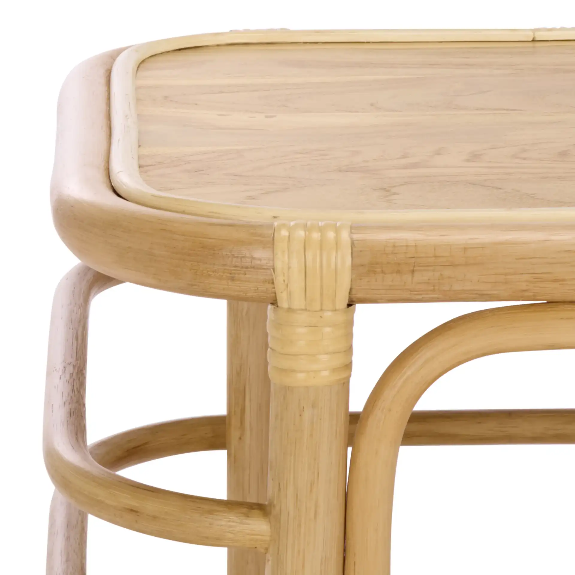 Maestro Accent Table in Natural in a styled room