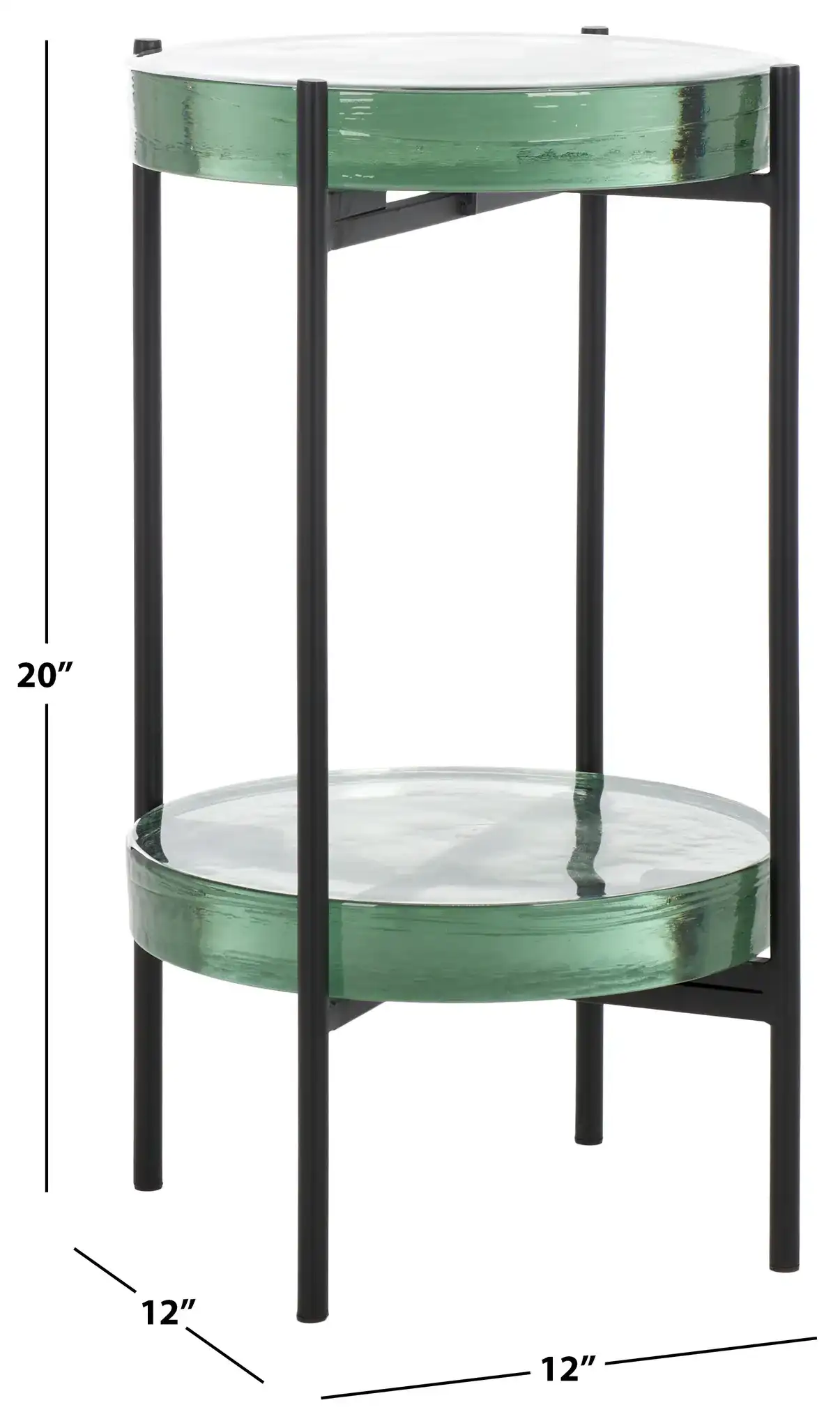 Noham Side Table in Clear / Black, detail view