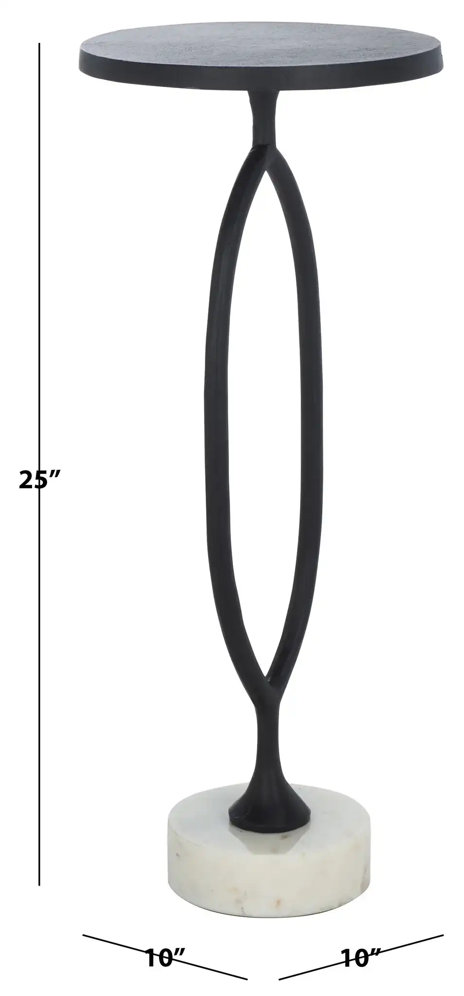 Malachy Side Table in Black / White, detail view