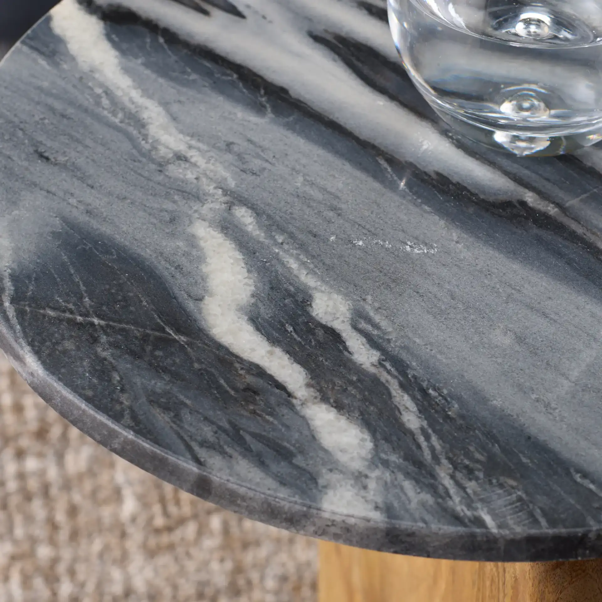 Kokhy Side Table in Natural / Black in a styled room