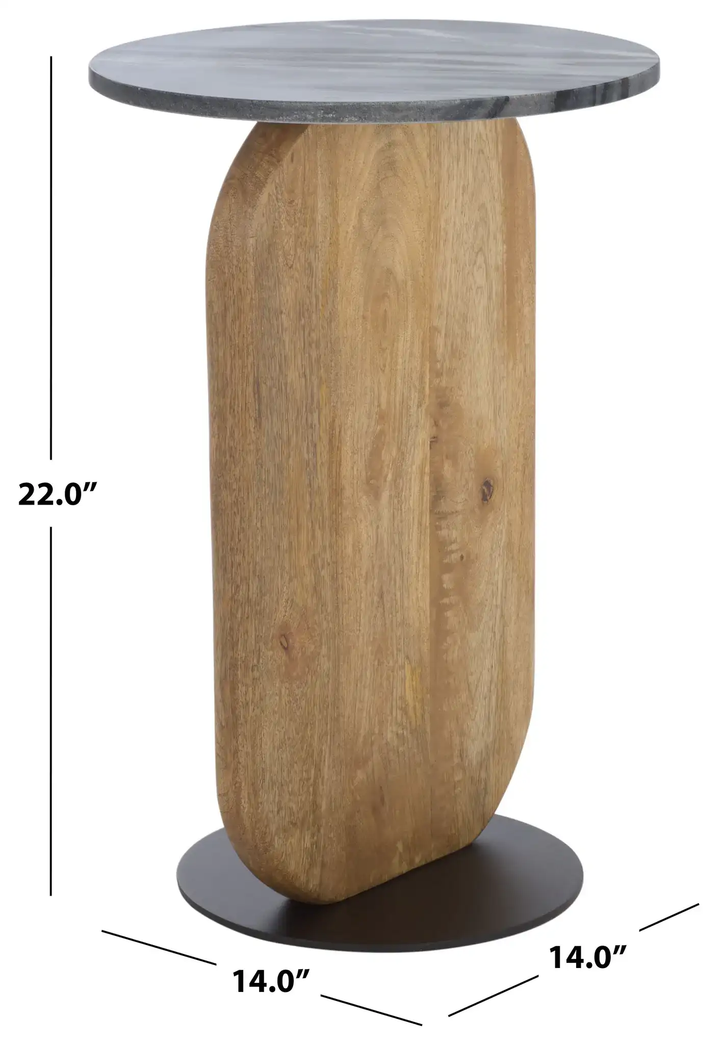 Kokhy Side Table in Natural / Black, detail view