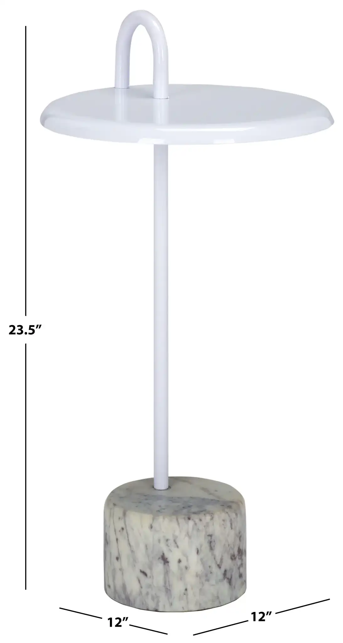 Daichi Side Table in White, detail view