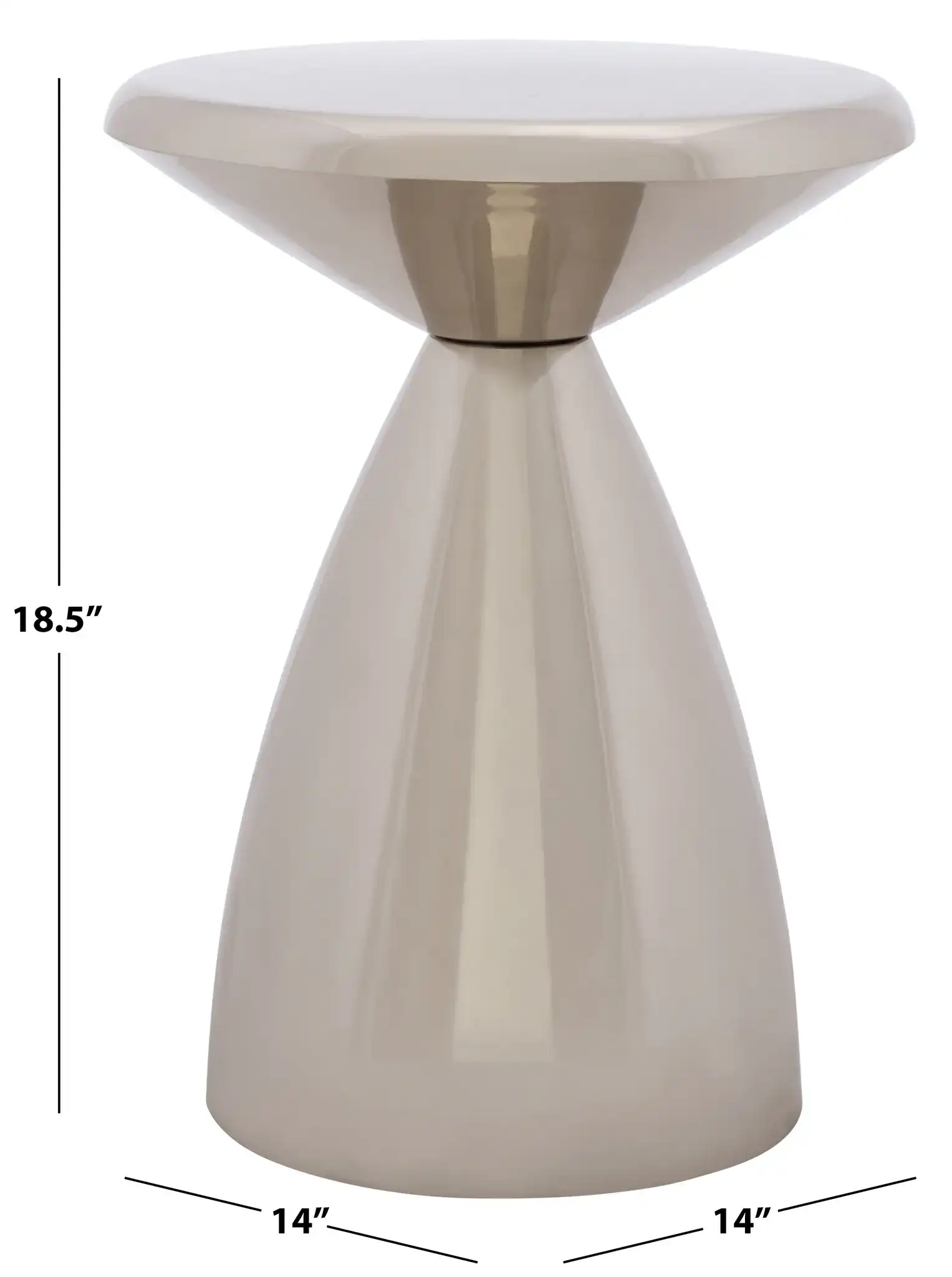 Lisian Side Table in Silver, detail view