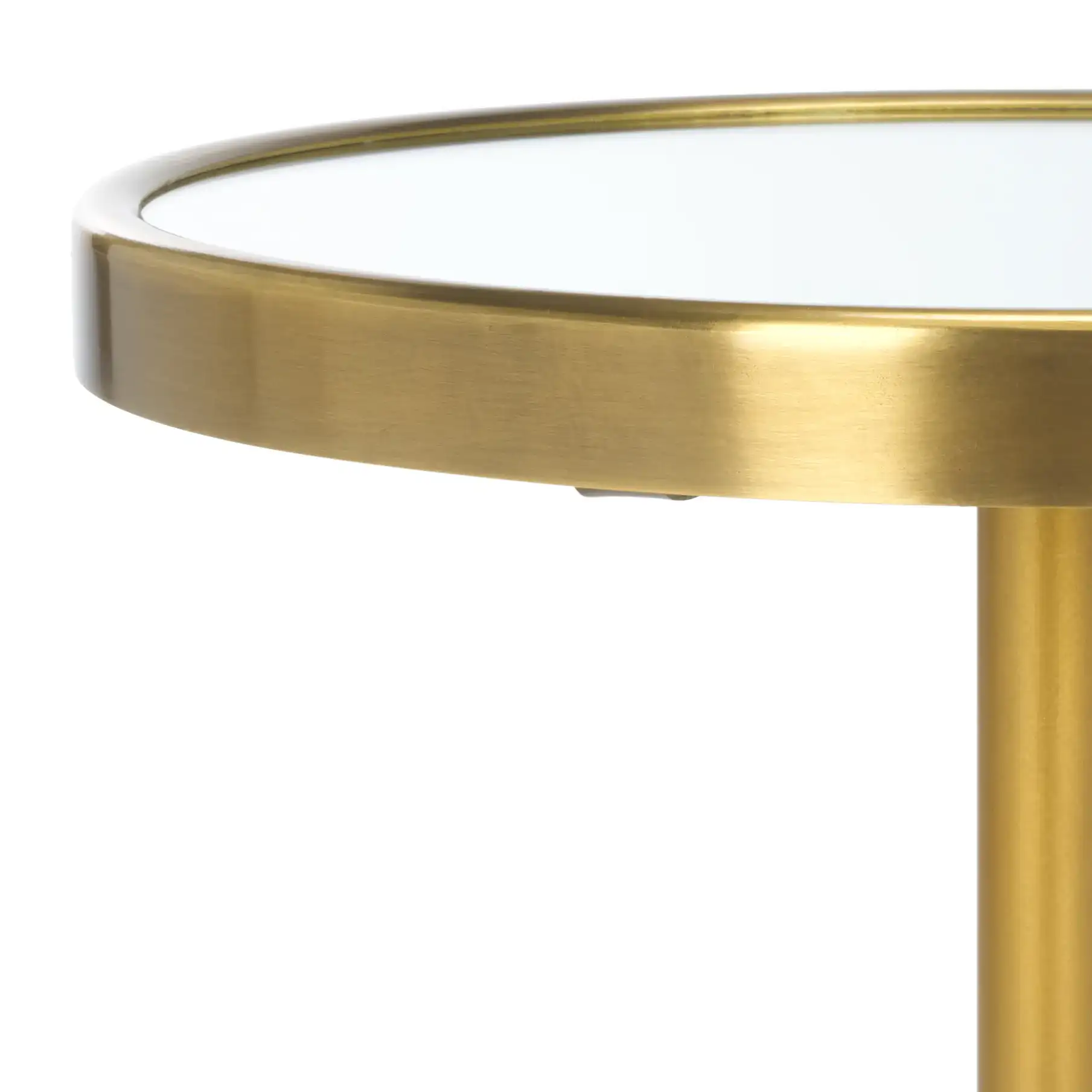 Hentry Side Table in Gold / Mirror in a styled room