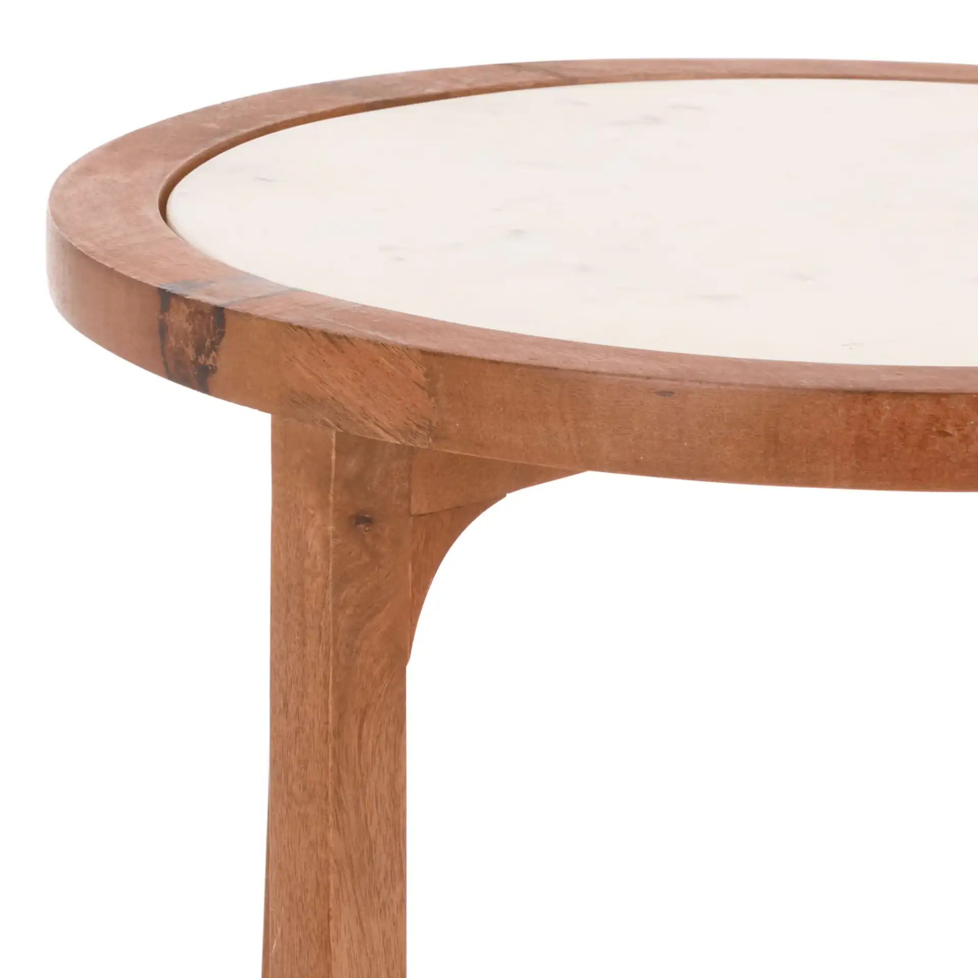 Minori Marble Side Table in Walnut / White in a styled room
