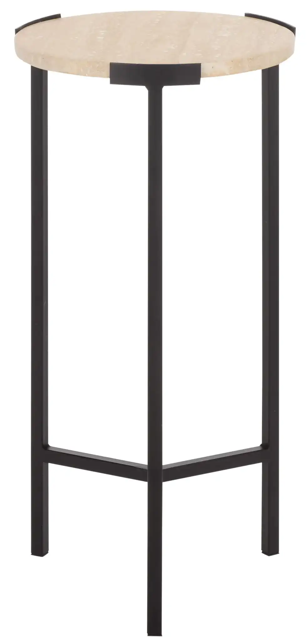 Abama Marble Side Table in Ivory / Black