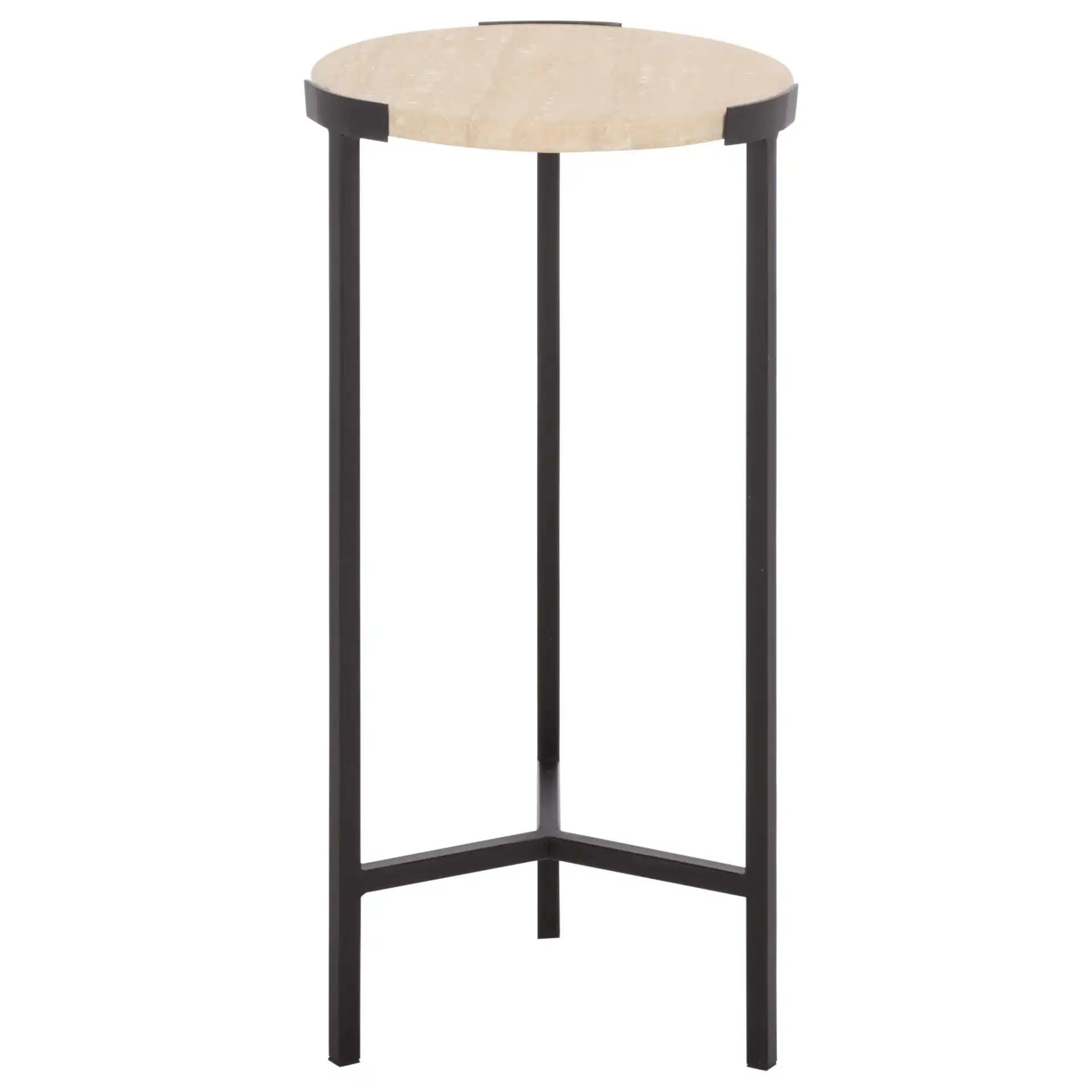 Abama Marble Side Table in Ivory / Black, detail view