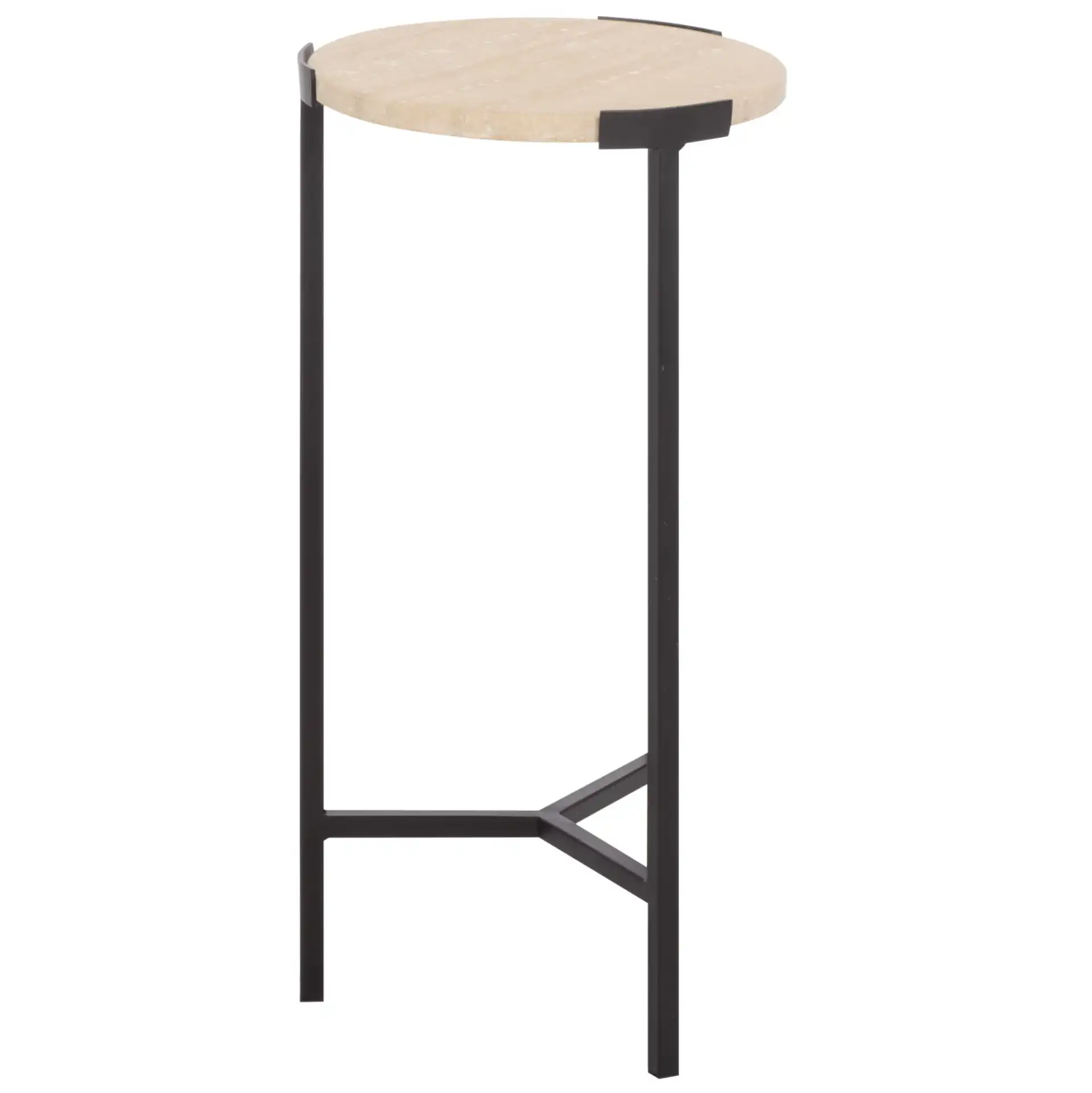 Abama Marble Side Table in Ivory / Black, detail view