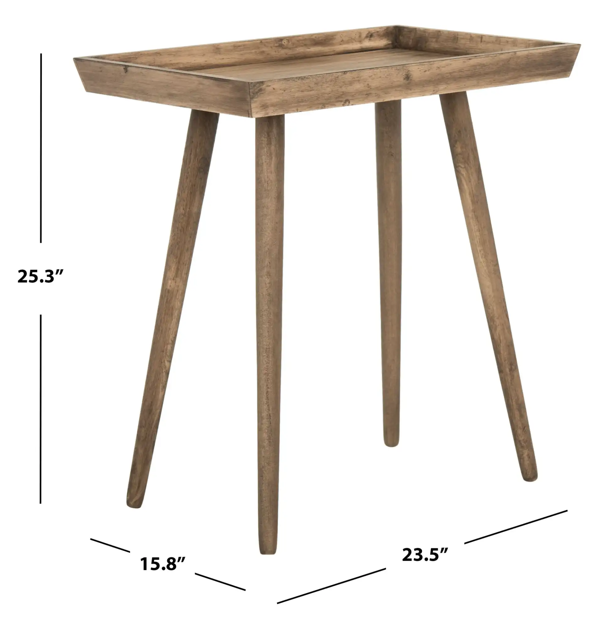 Nonie Tray Accent Table in Chocolate, detail view