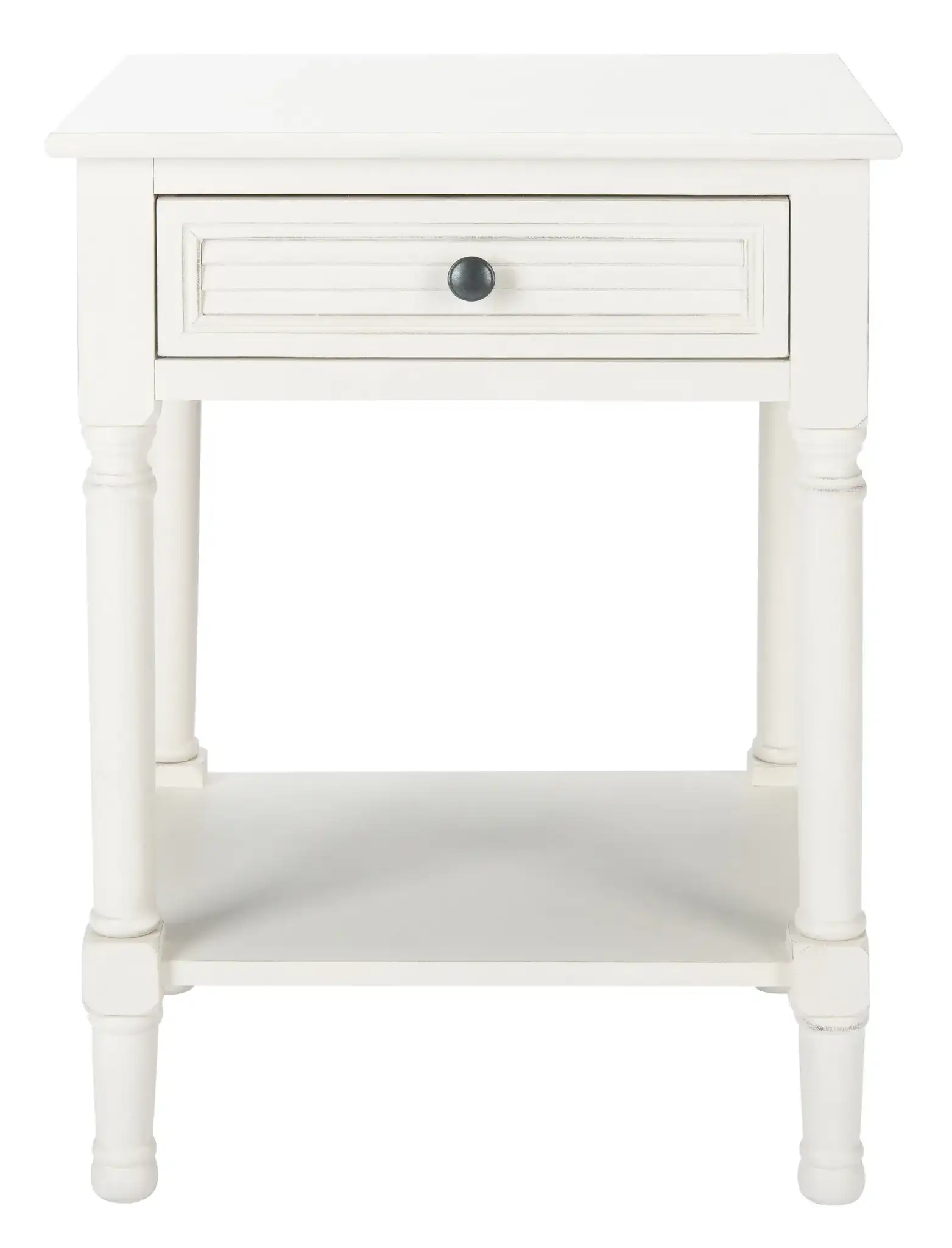 Tate One-Drawer Accent Table in Distressed White