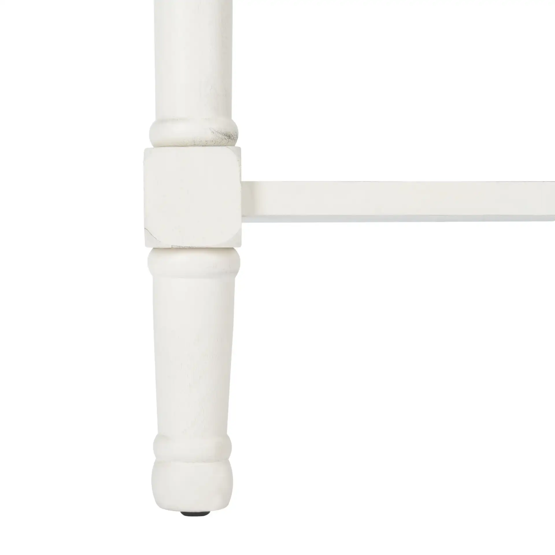 Tate One-Drawer Accent Table in Distressed White, detail view