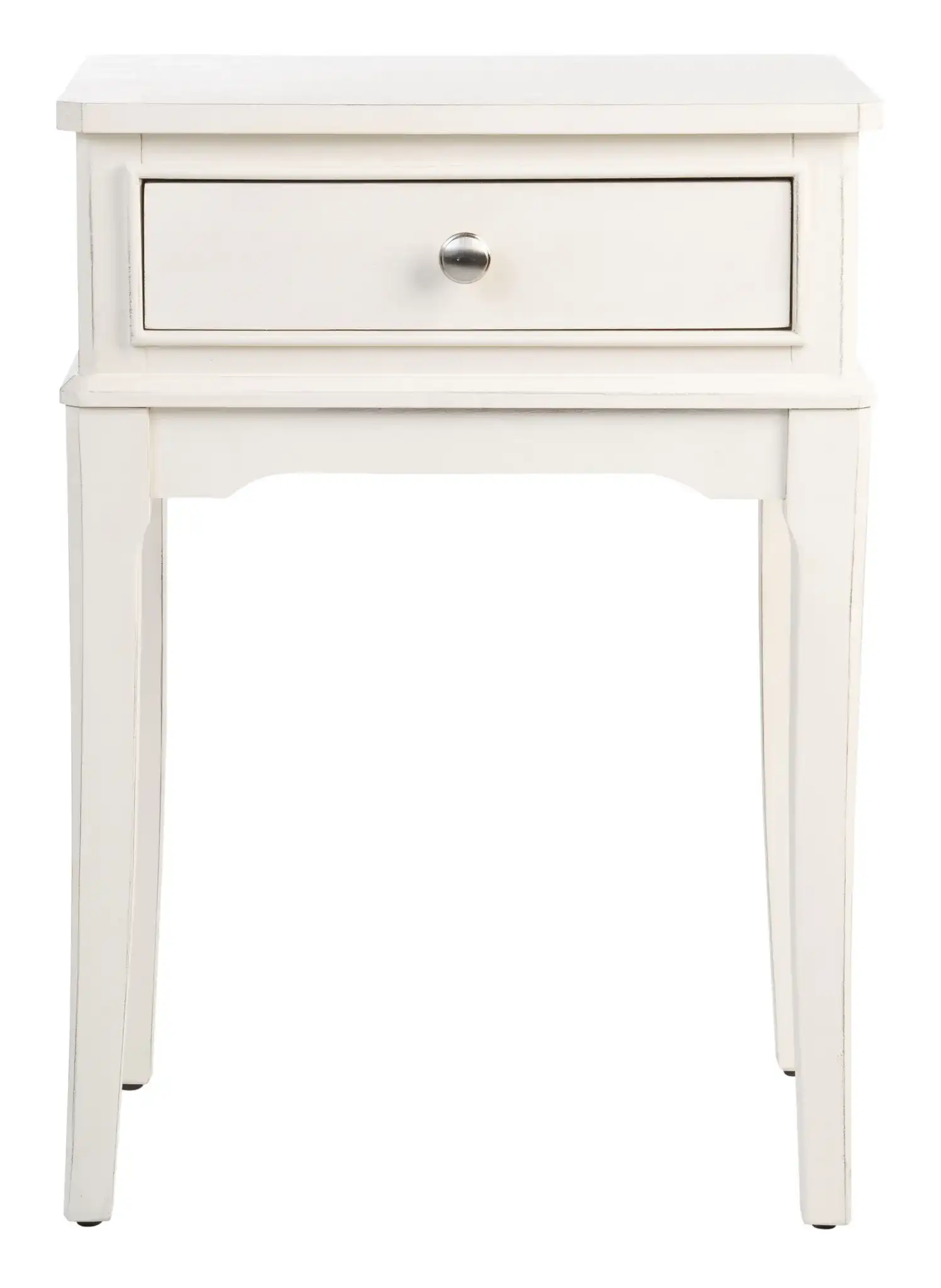 Opal One-Drawer Accent Table in Distressed White