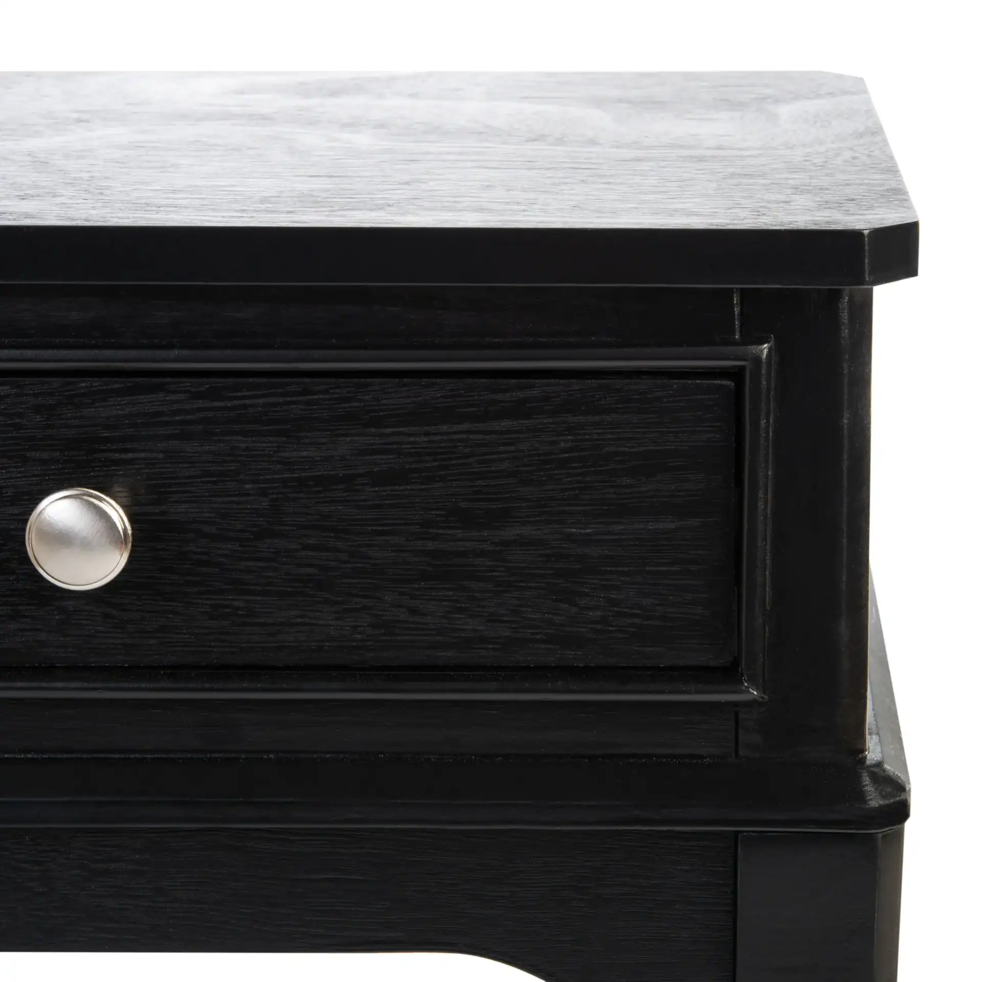 Opal One-Drawer Accent Table in Distressed White in a styled room
