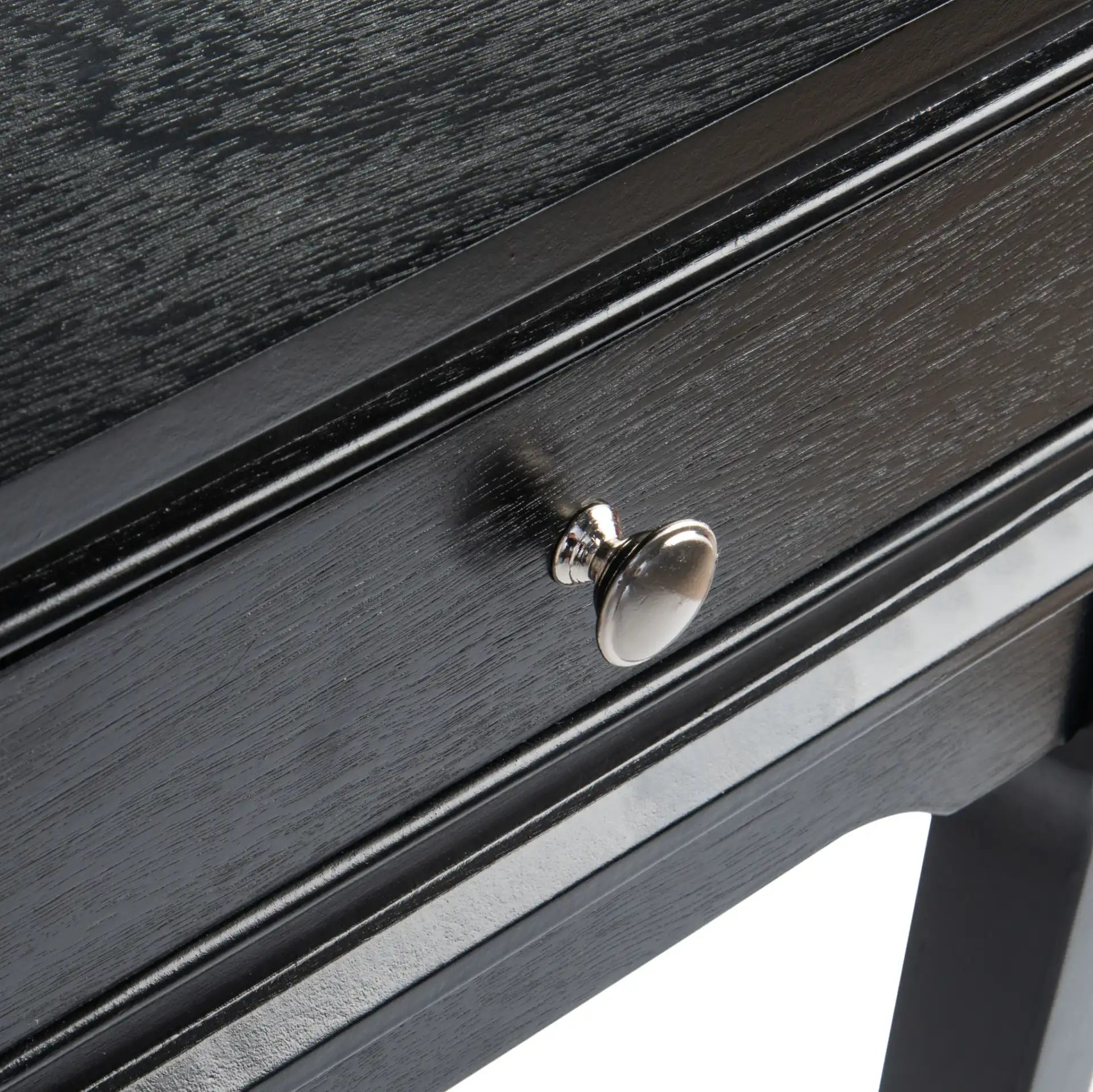Opal One-Drawer Accent Table in Distressed White in a styled room