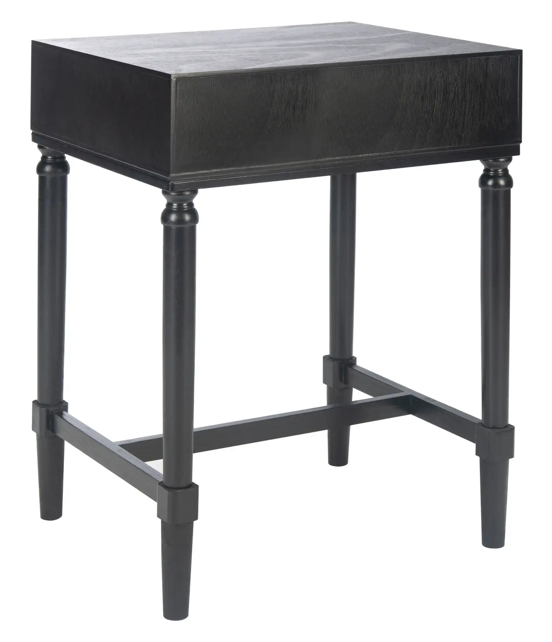 Mabel One-Drawer Accent Table in Black, detail view
