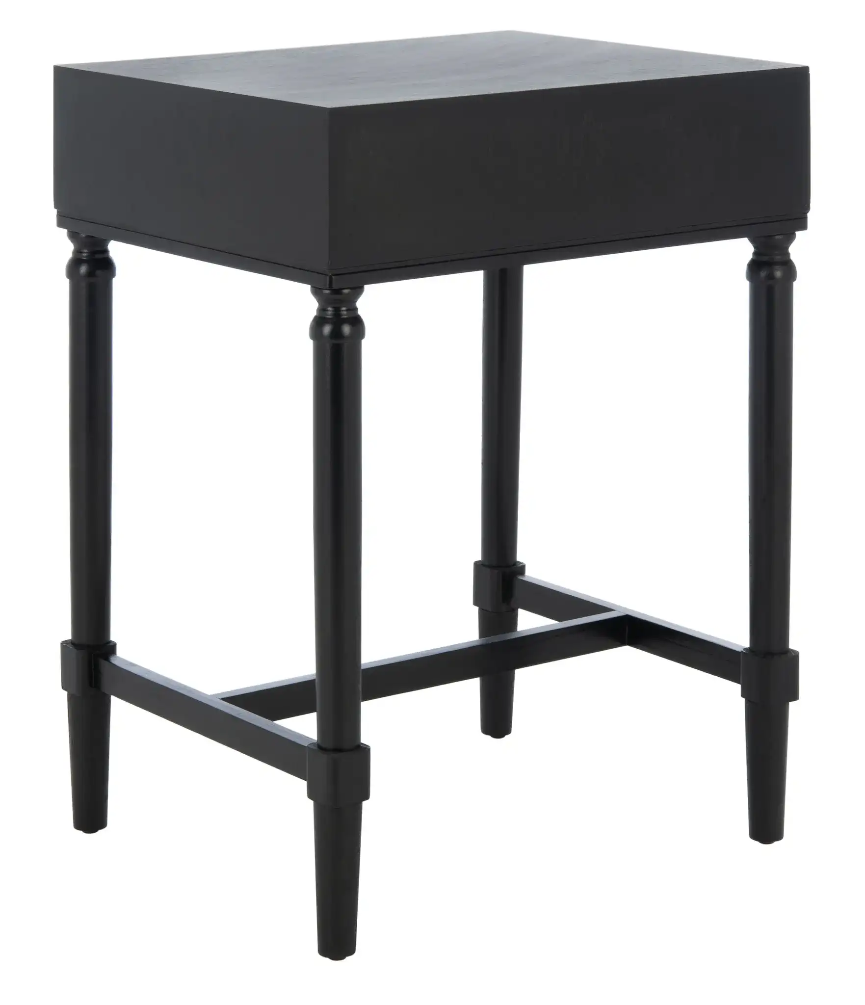 Estella One-Drawer Accent Table in Black, detail view