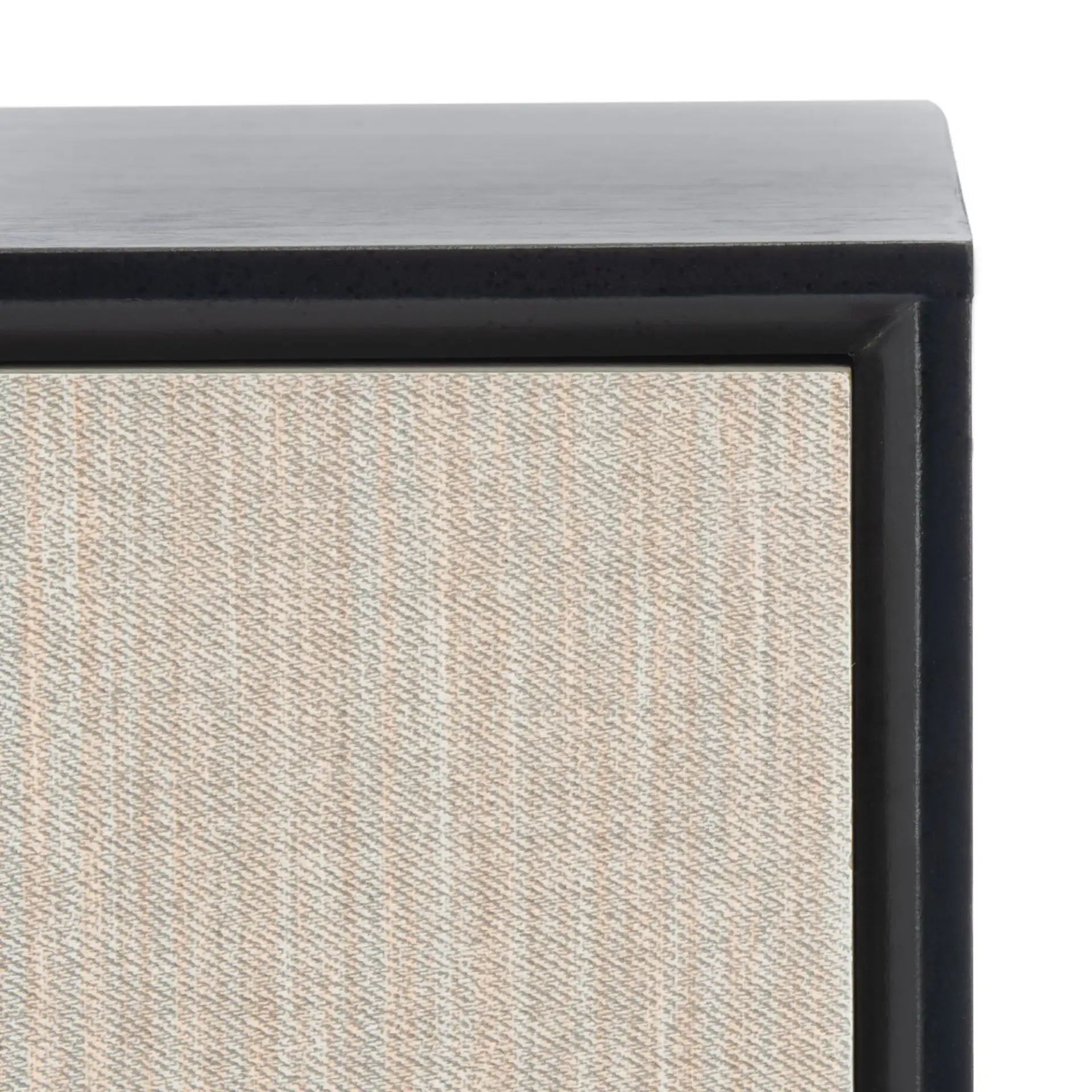Estella One-Drawer Accent Table in Black in a styled room