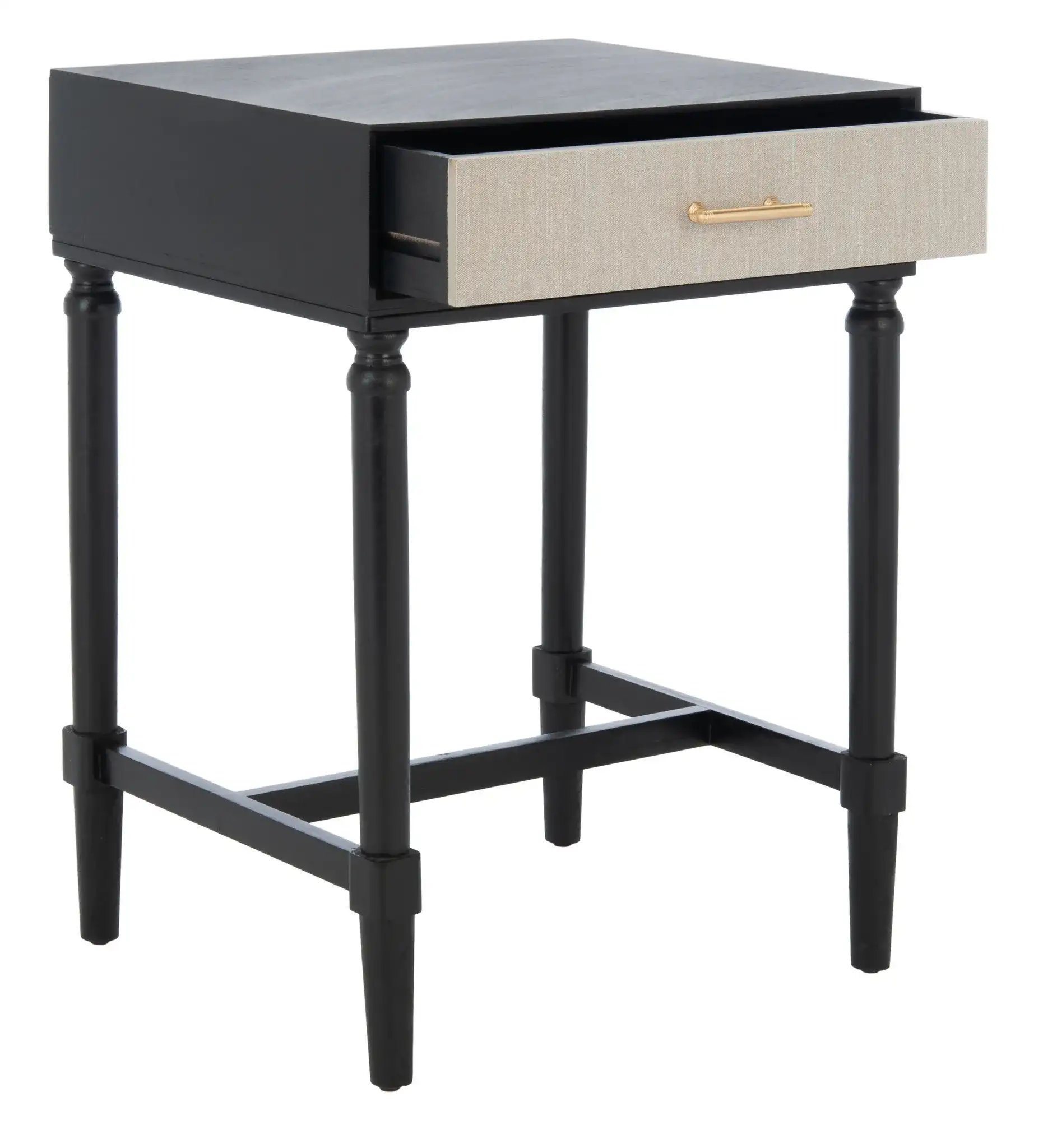Estella One-Drawer Accent Table in Black, detail view