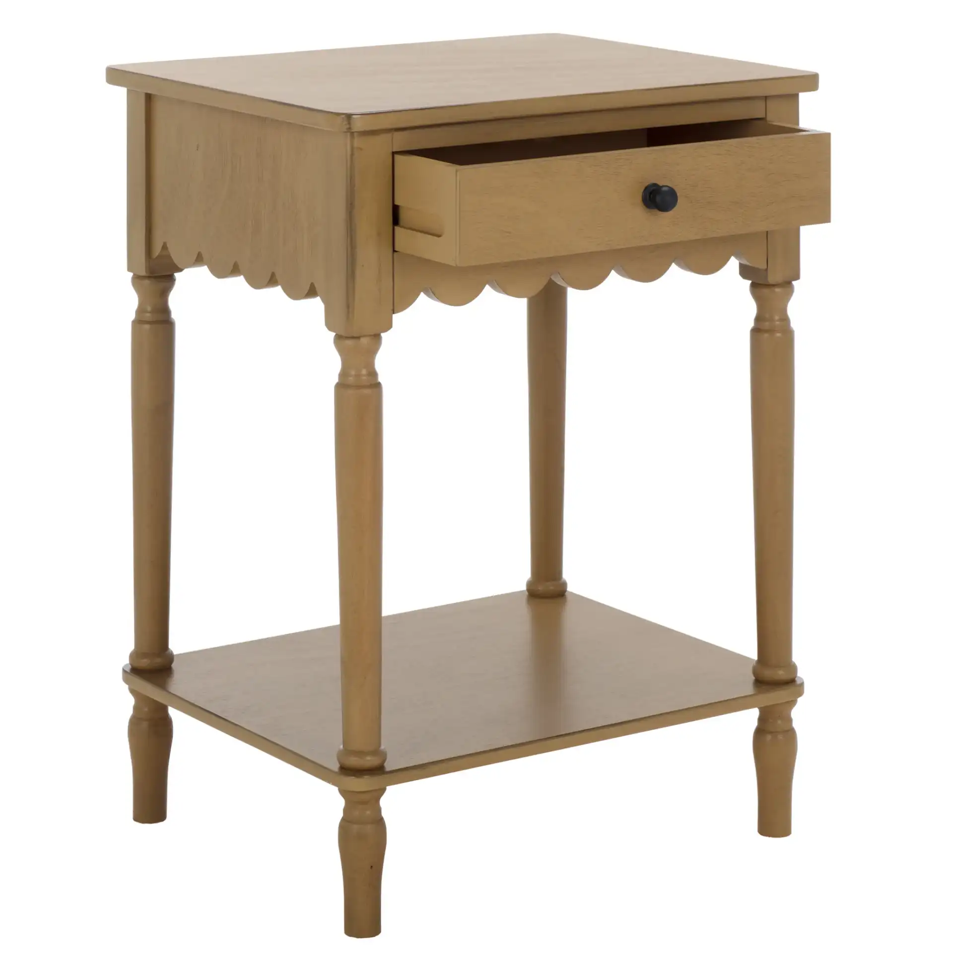 Haven One-Drawer Accent Table in Desert Brown, detail view