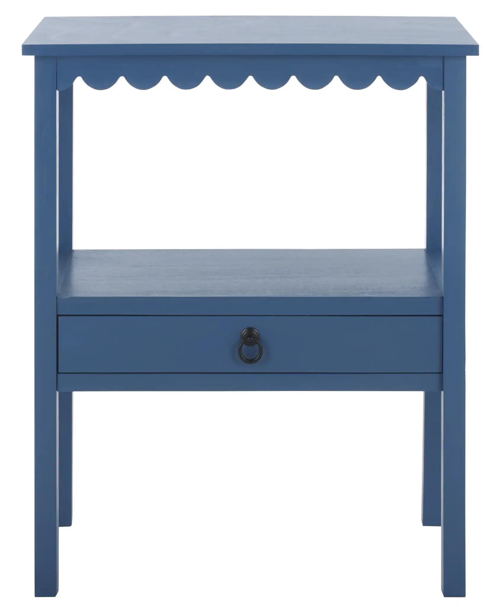 Haven Low Drawer Accent Table in Blue