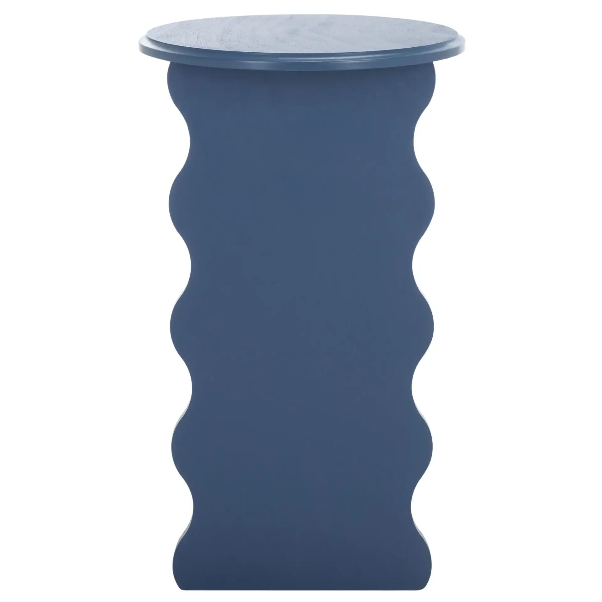 Lilith Wavy Accent Table in Blue, detail view