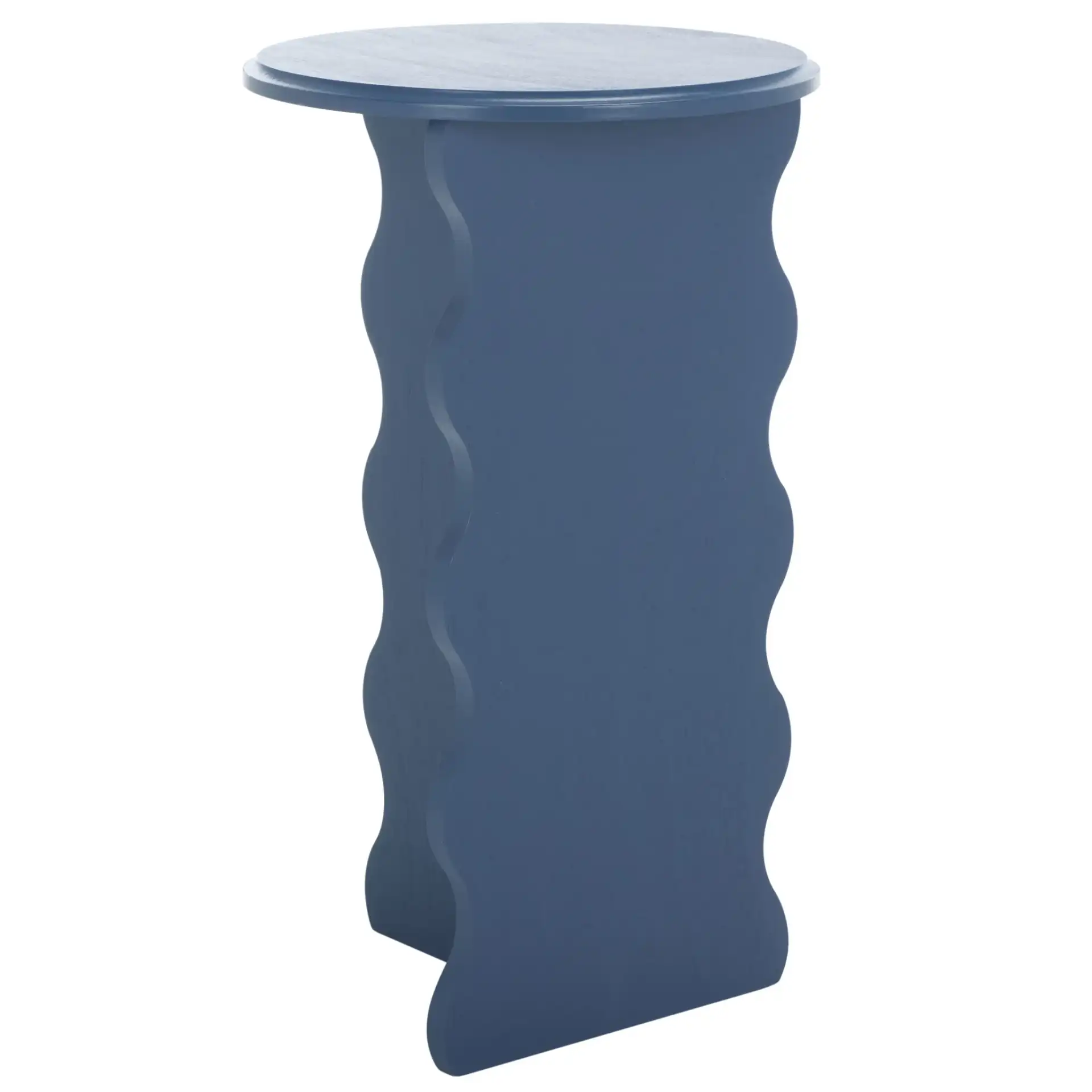 Lilith Wavy Accent Table in Blue, detail view