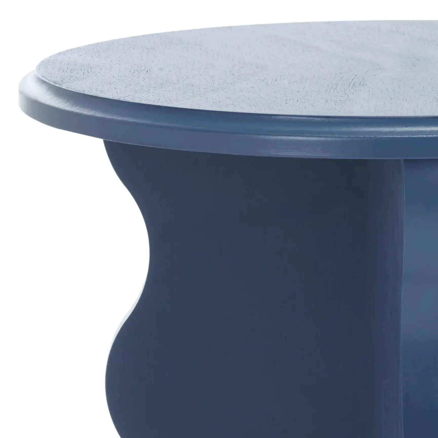 Lilith Wavy Accent Table in Blue in a styled room