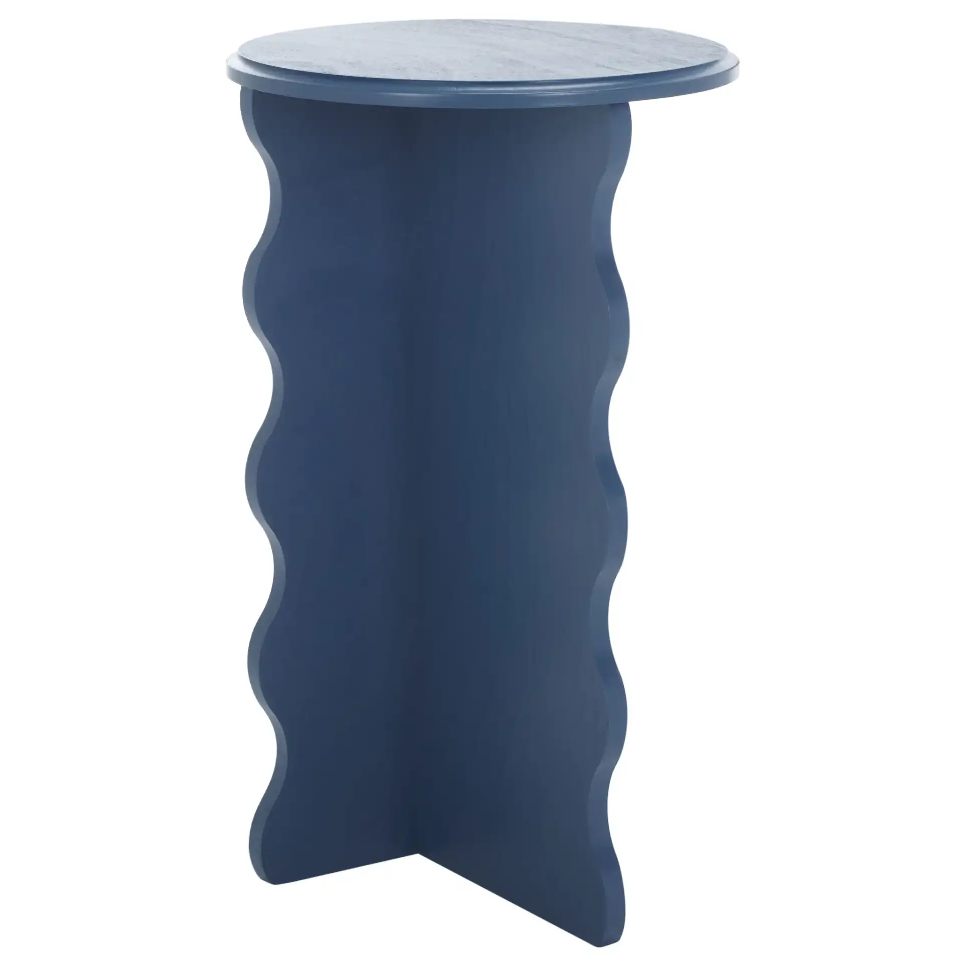 Lilith Wavy Accent Table in Blue, detail view