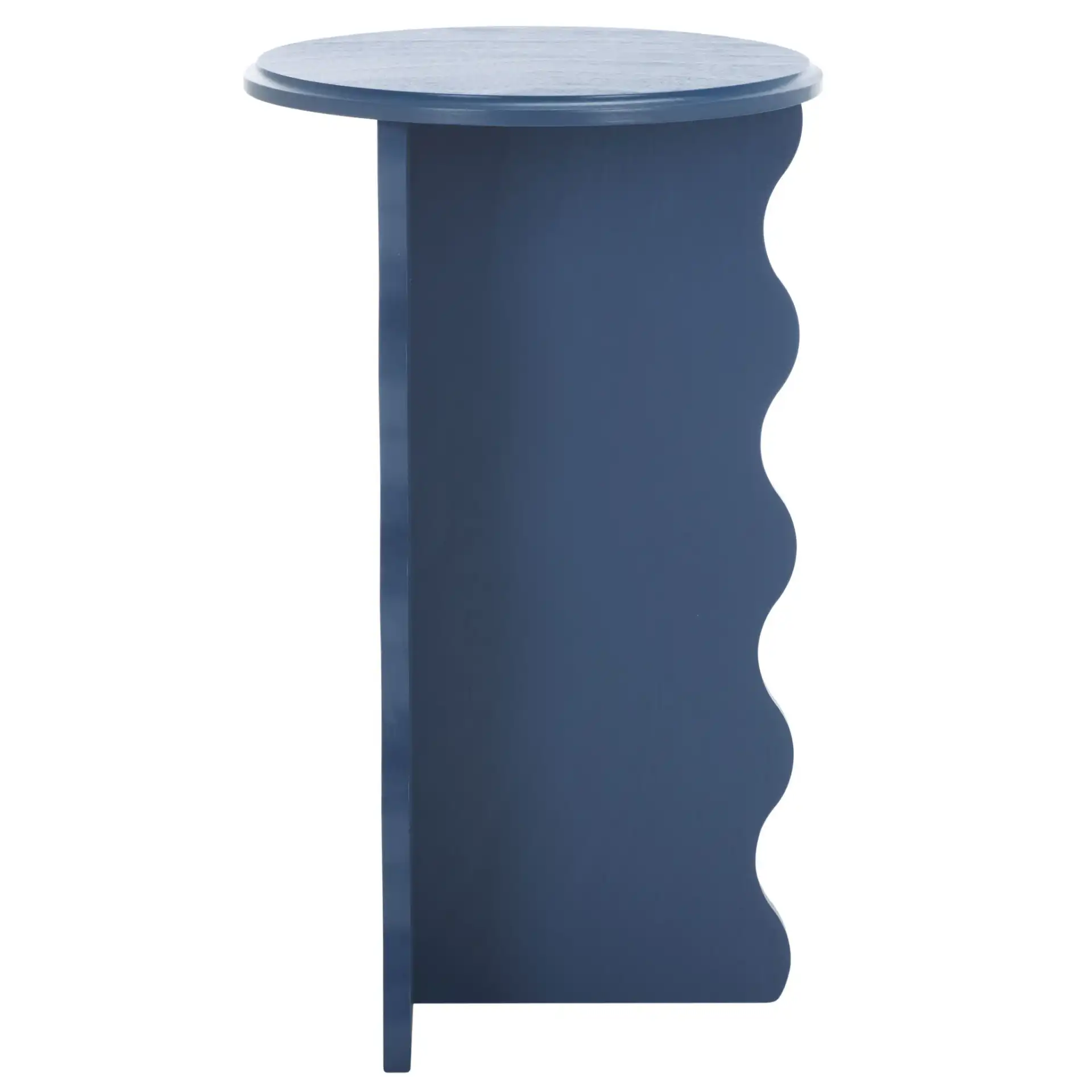 Lilith Wavy Accent Table in Blue, detail view