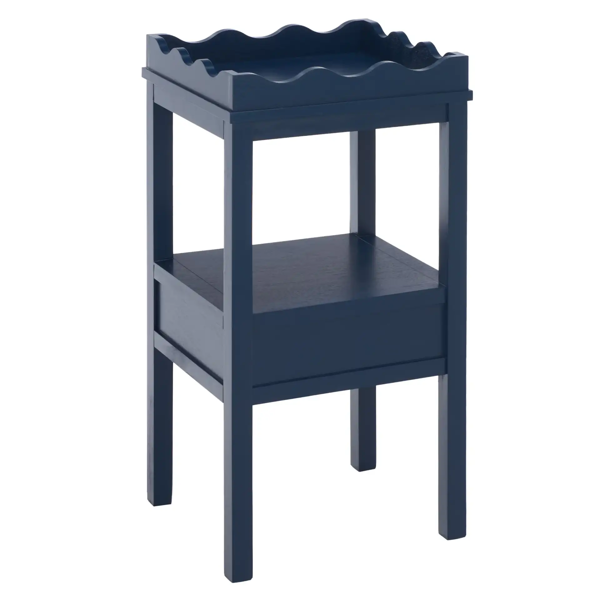 Darlyn One-Drawer Accent Table in Ink Blue, detail view
