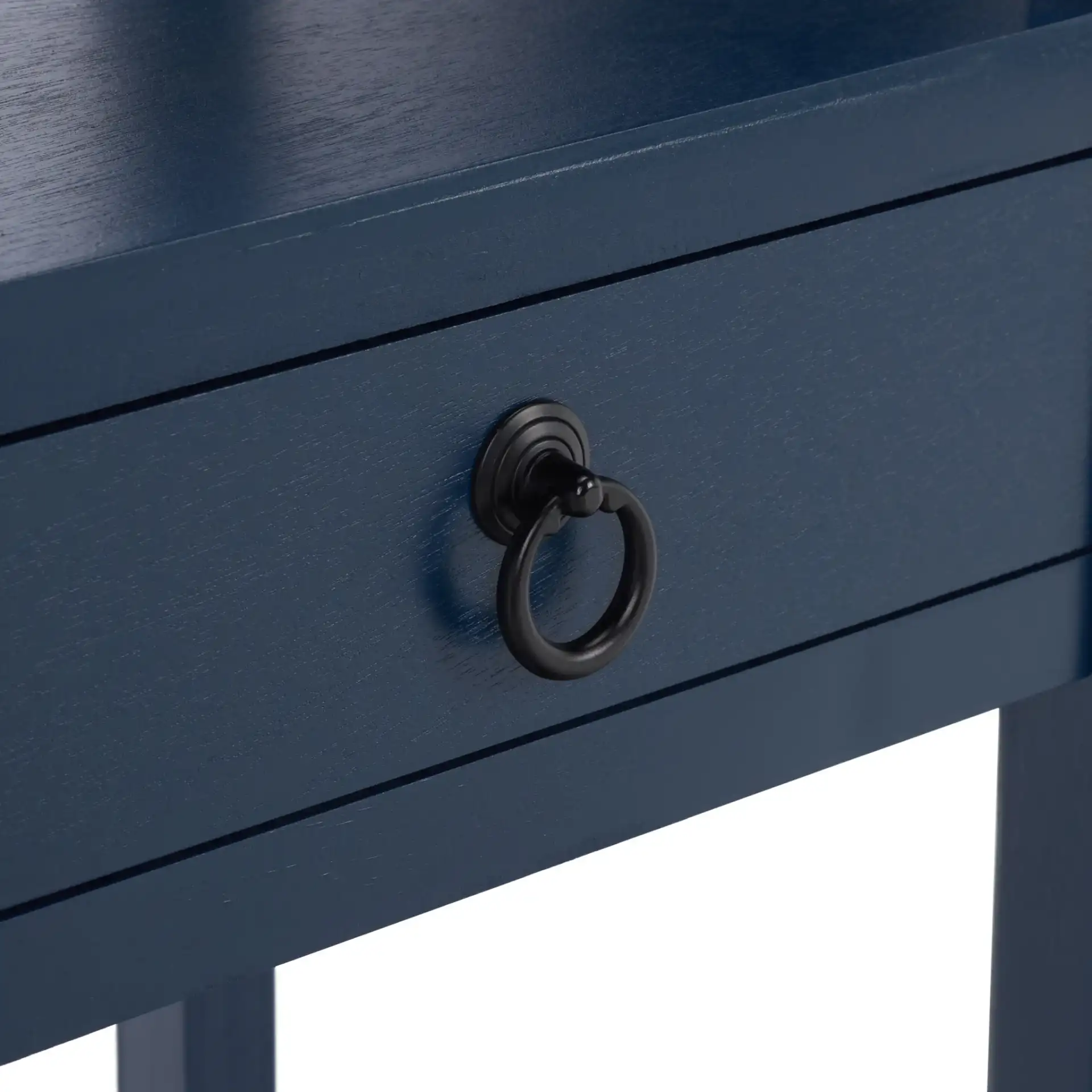 Darlyn One-Drawer Accent Table in Ink Blue in a styled room