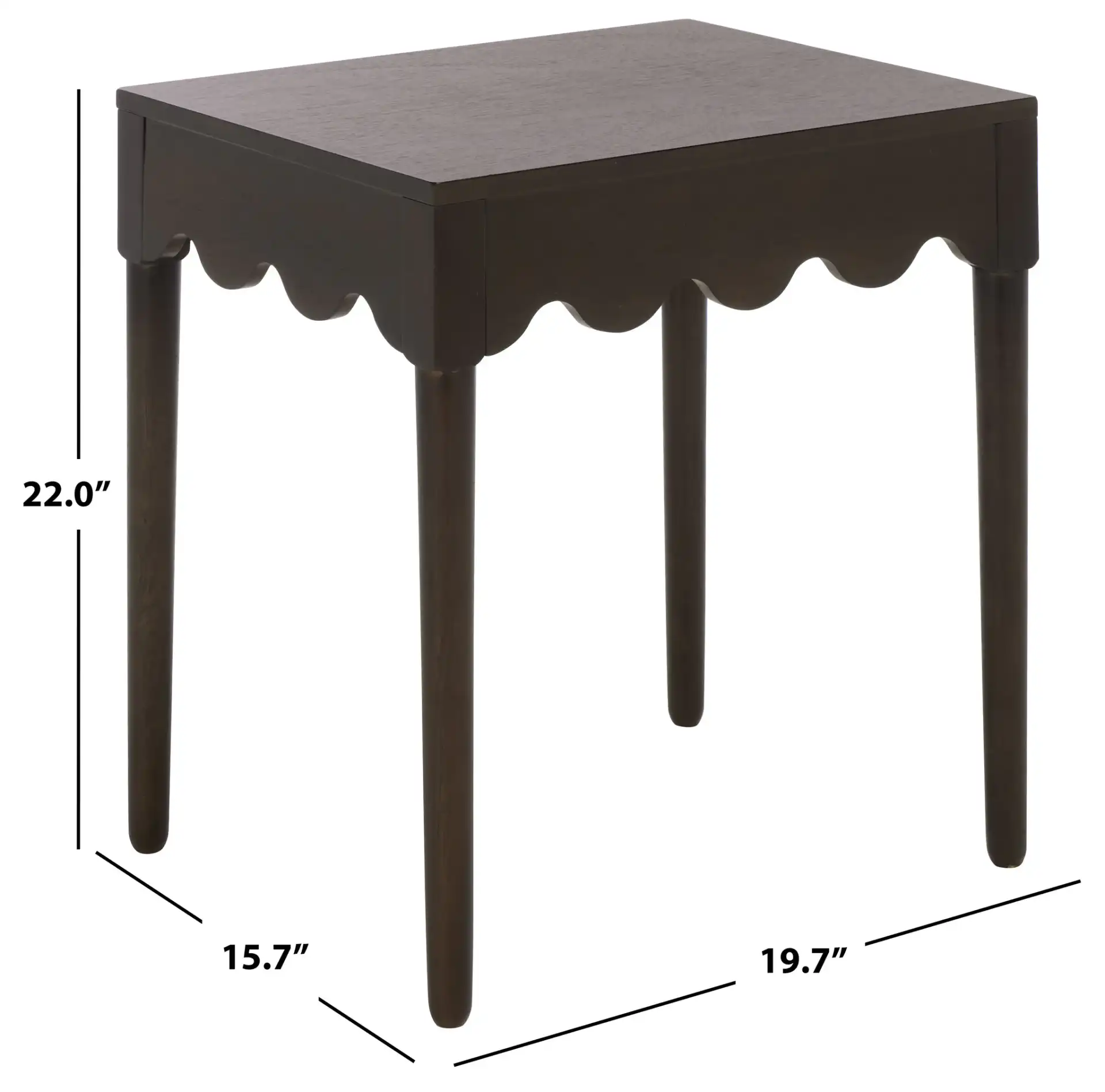 Neha Accent Table in Dark Chocolate, detail view