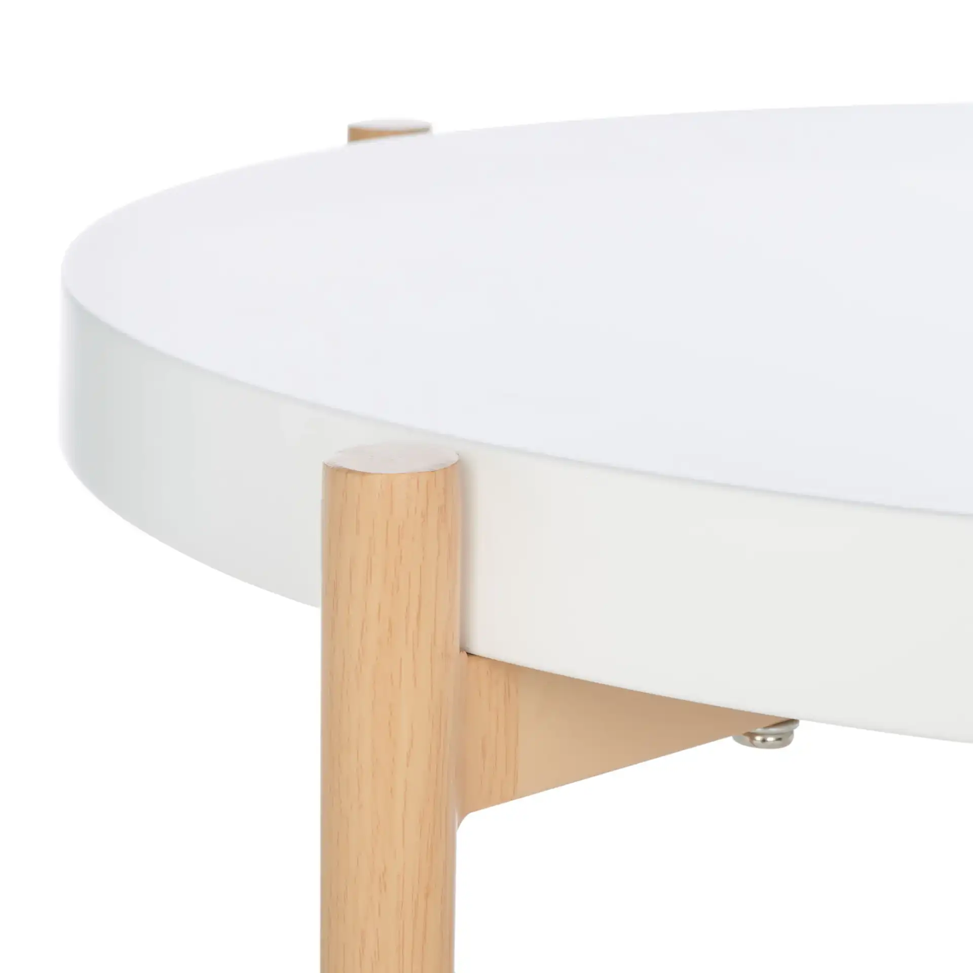 Solara Accent Table in White / Gold in a styled room