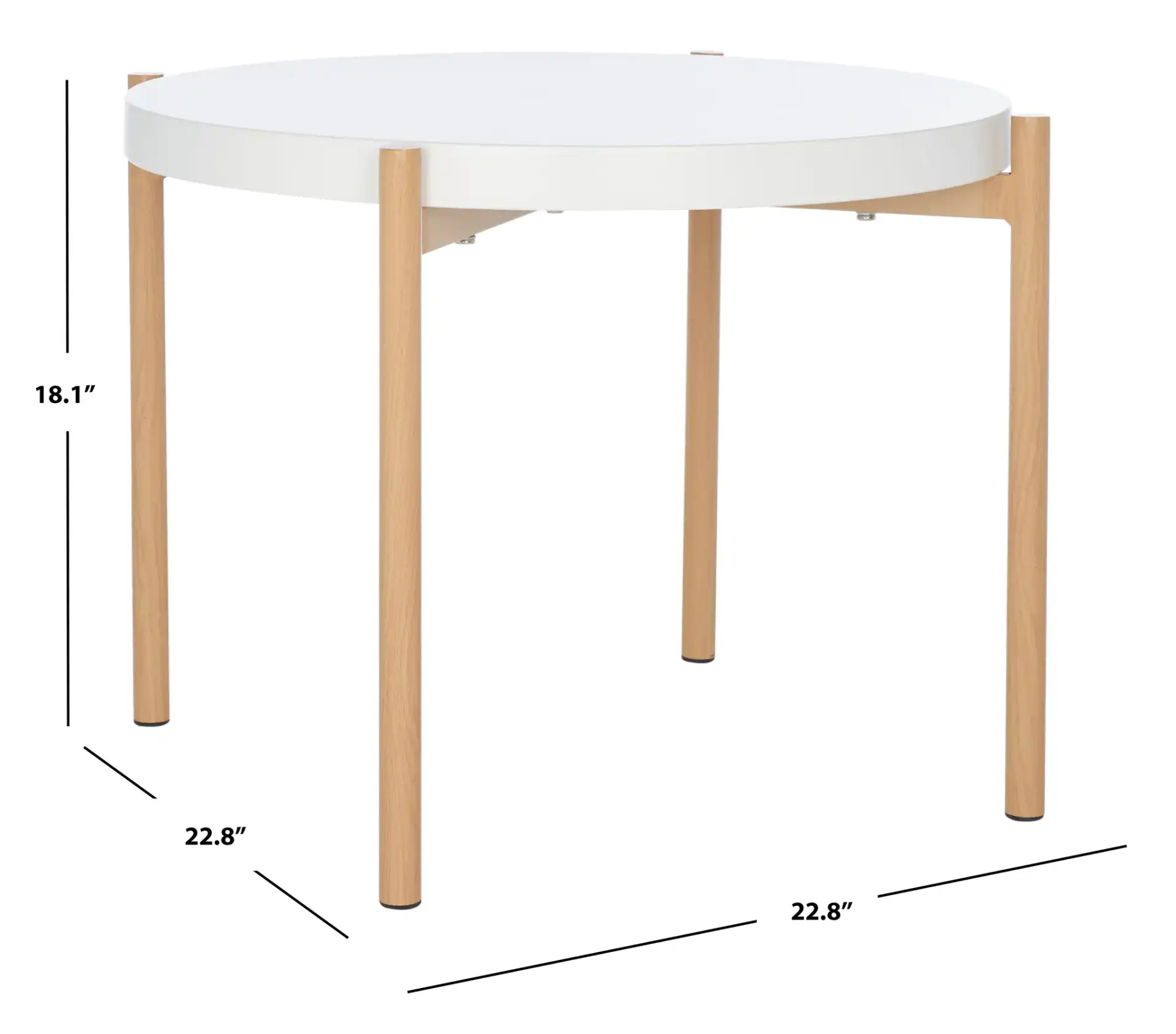 Solara Accent Table in White / Gold, detail view