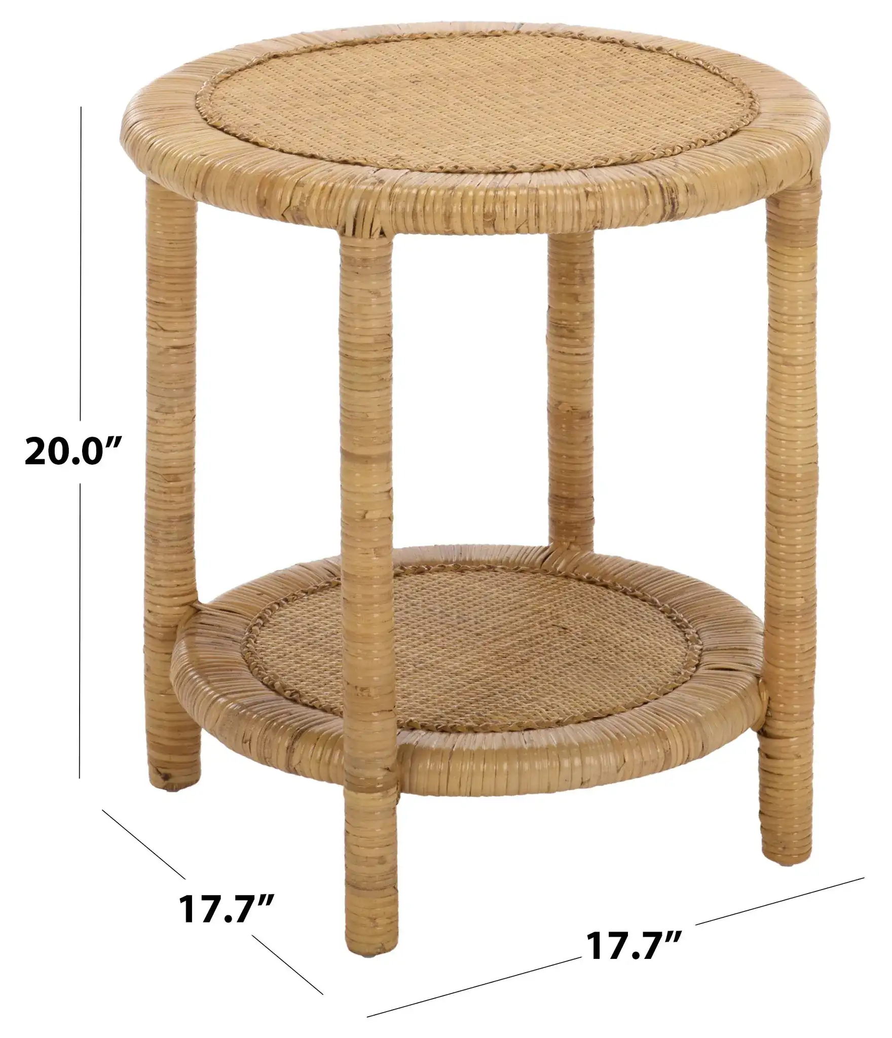 Akane Accent Table With Shelf in Natural, detail view