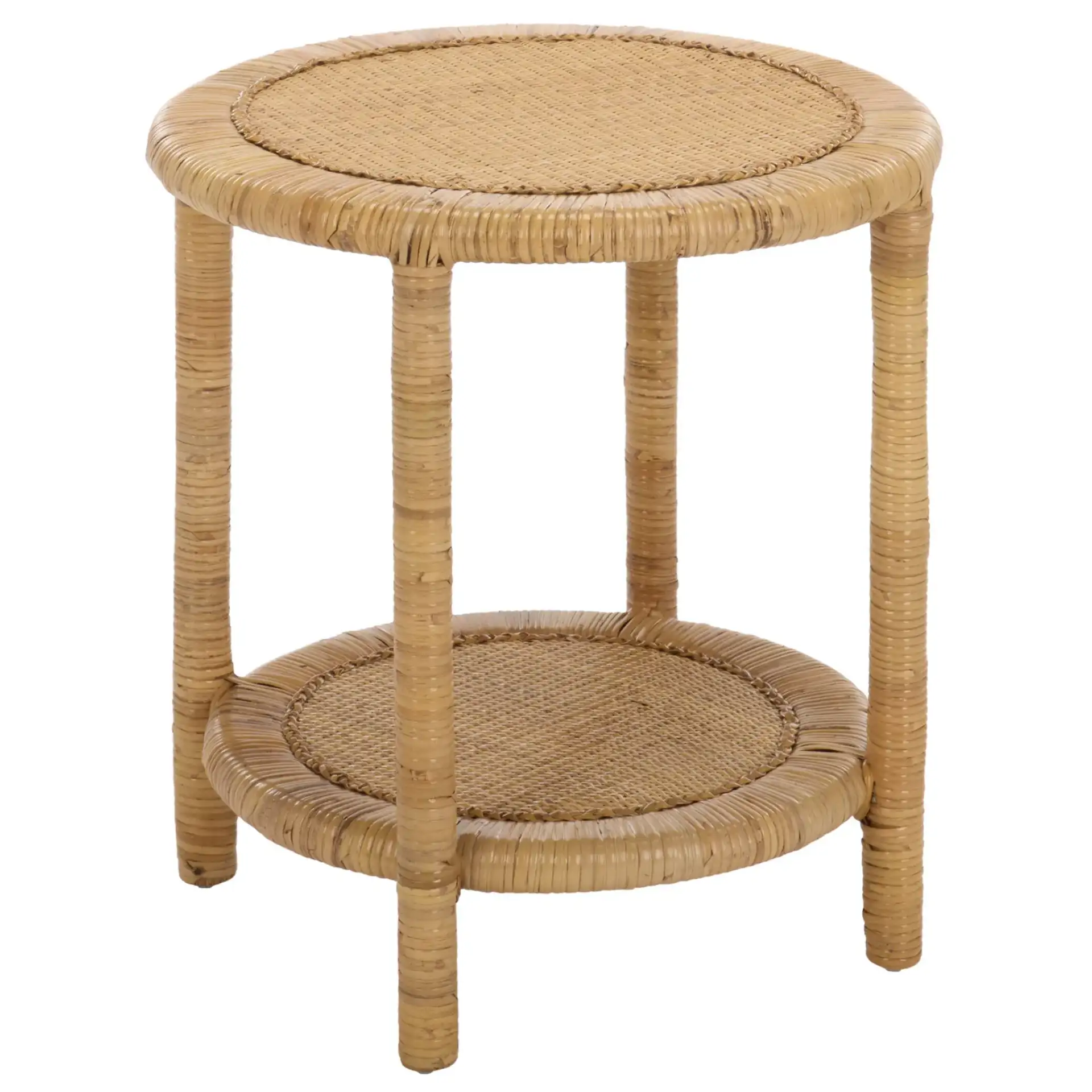 Akane Accent Table With Shelf in Natural, detail view