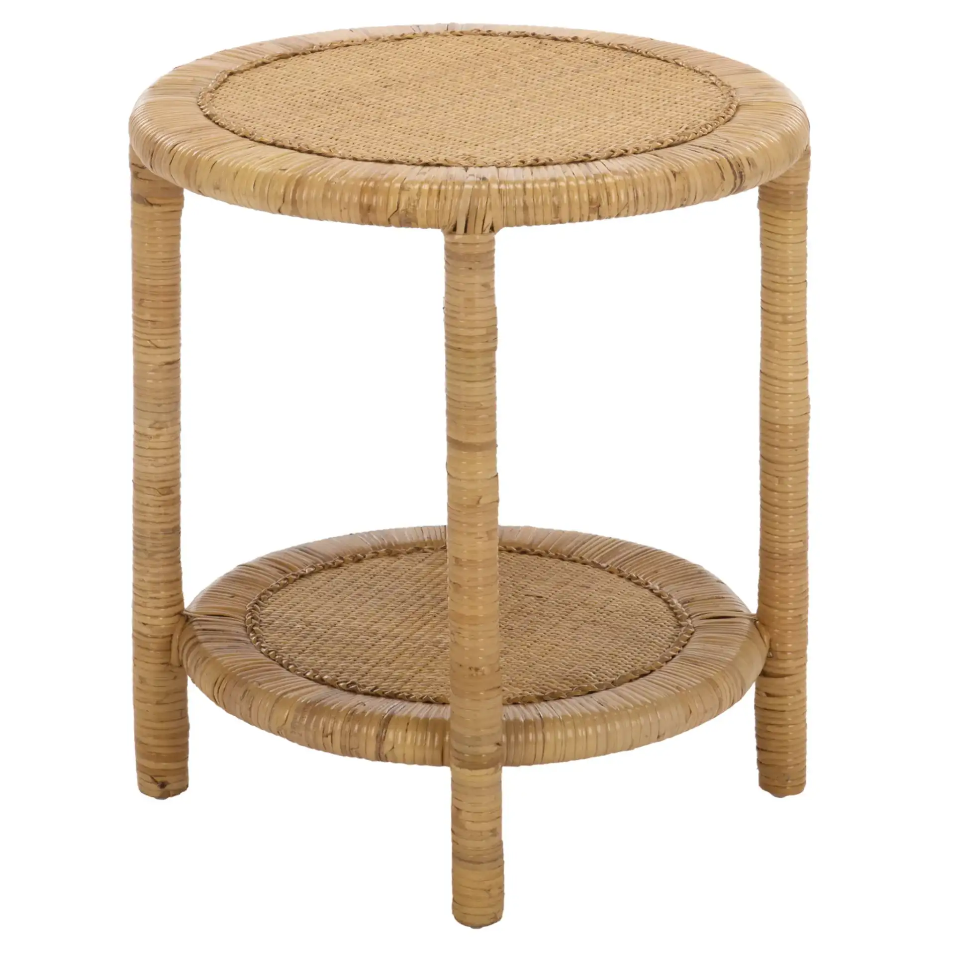 Akane Accent Table With Shelf in Natural, detail view
