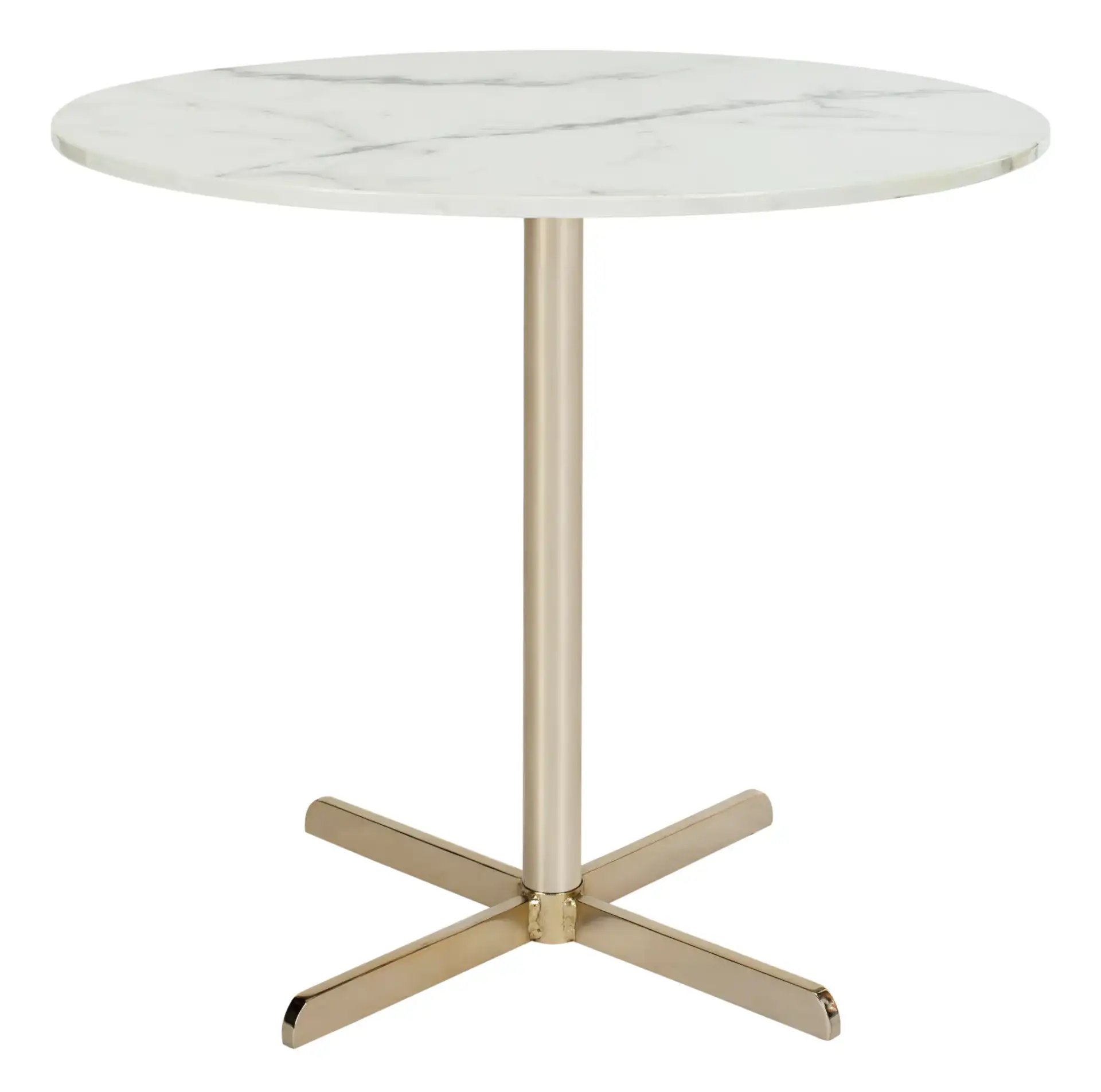 Winnie Round Side Table in White / Brass