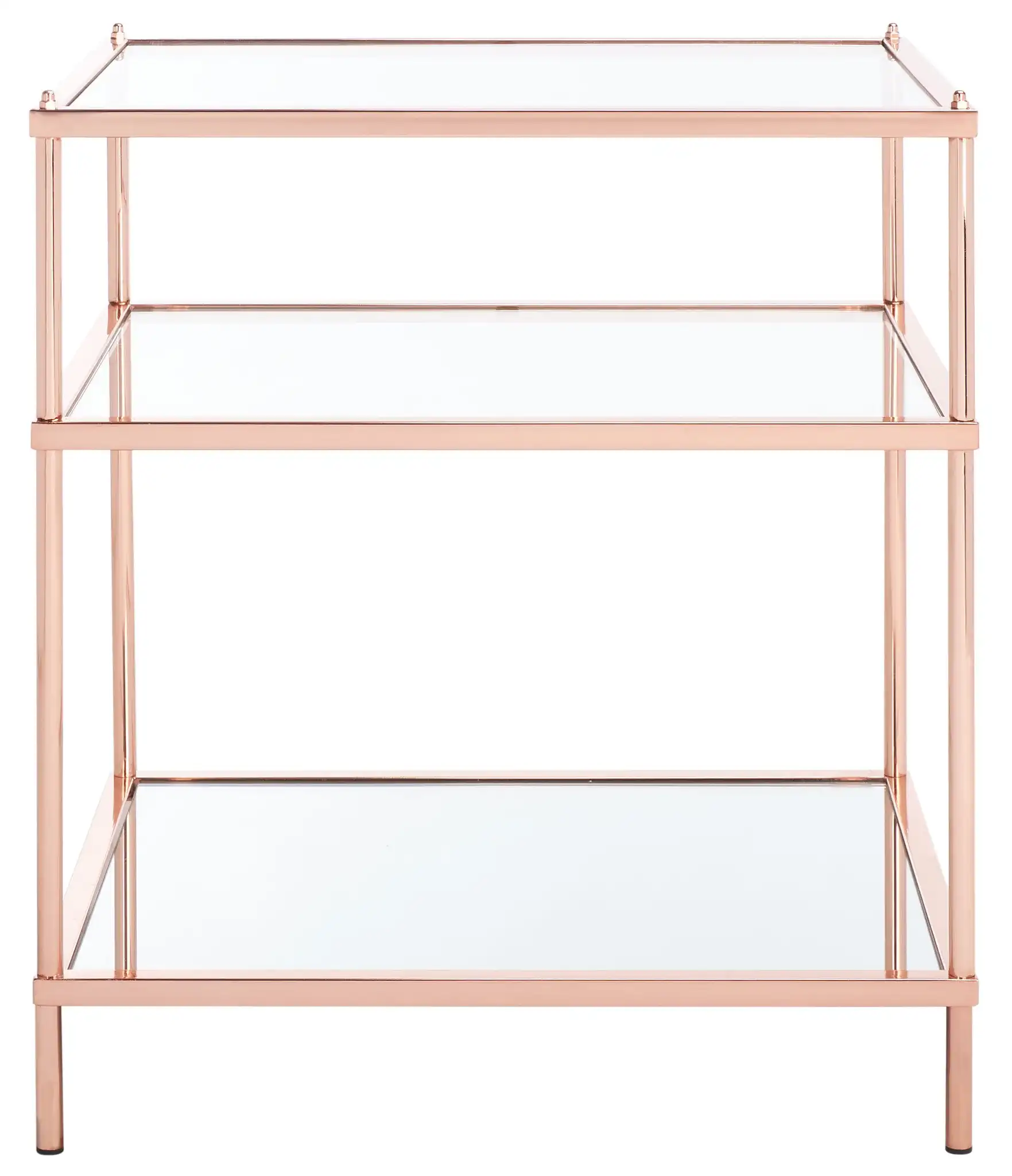Noelia Three-Tier Accent Table in Rose Gold