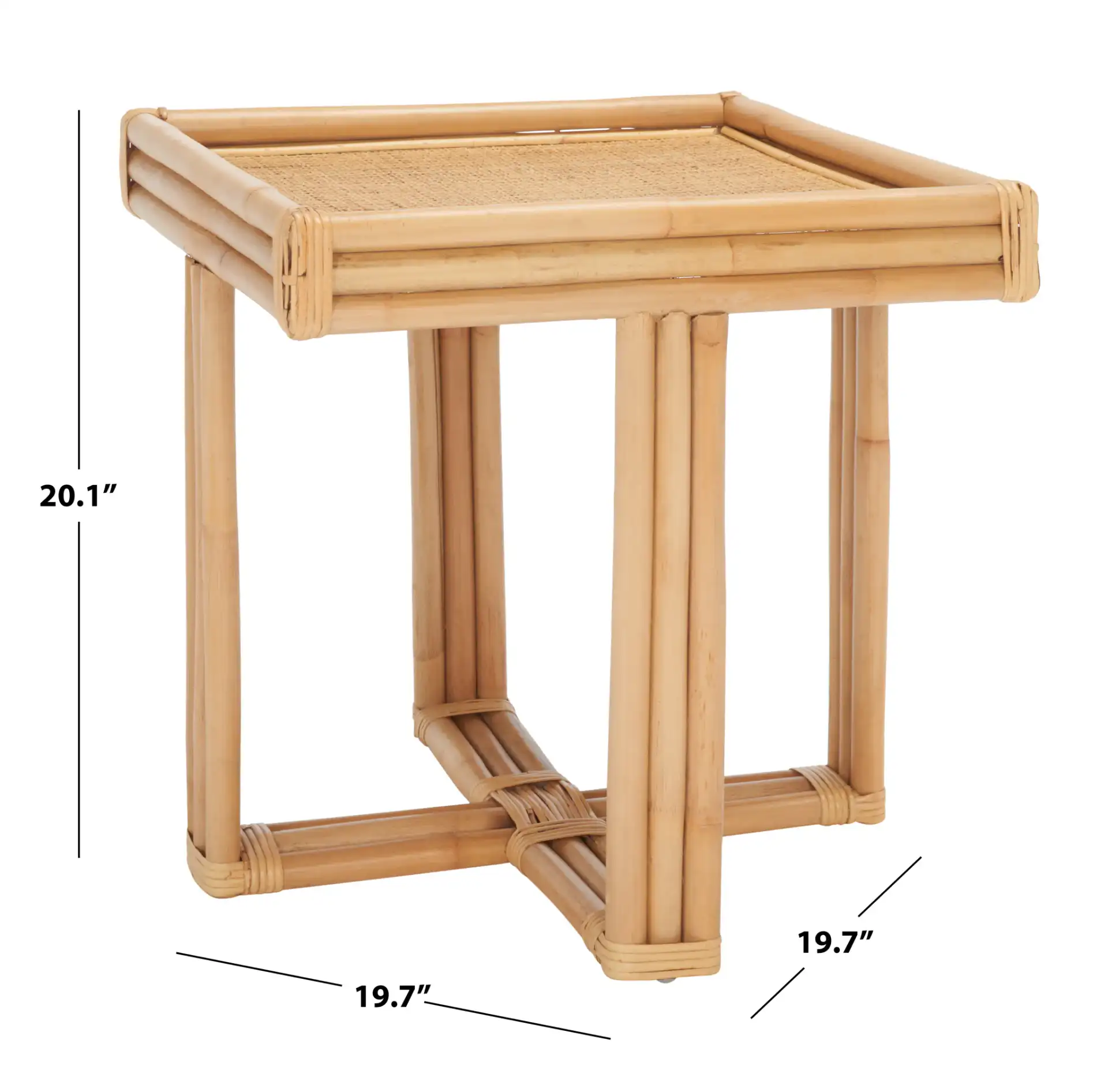 Juri Square Accent Table in Natural, detail view