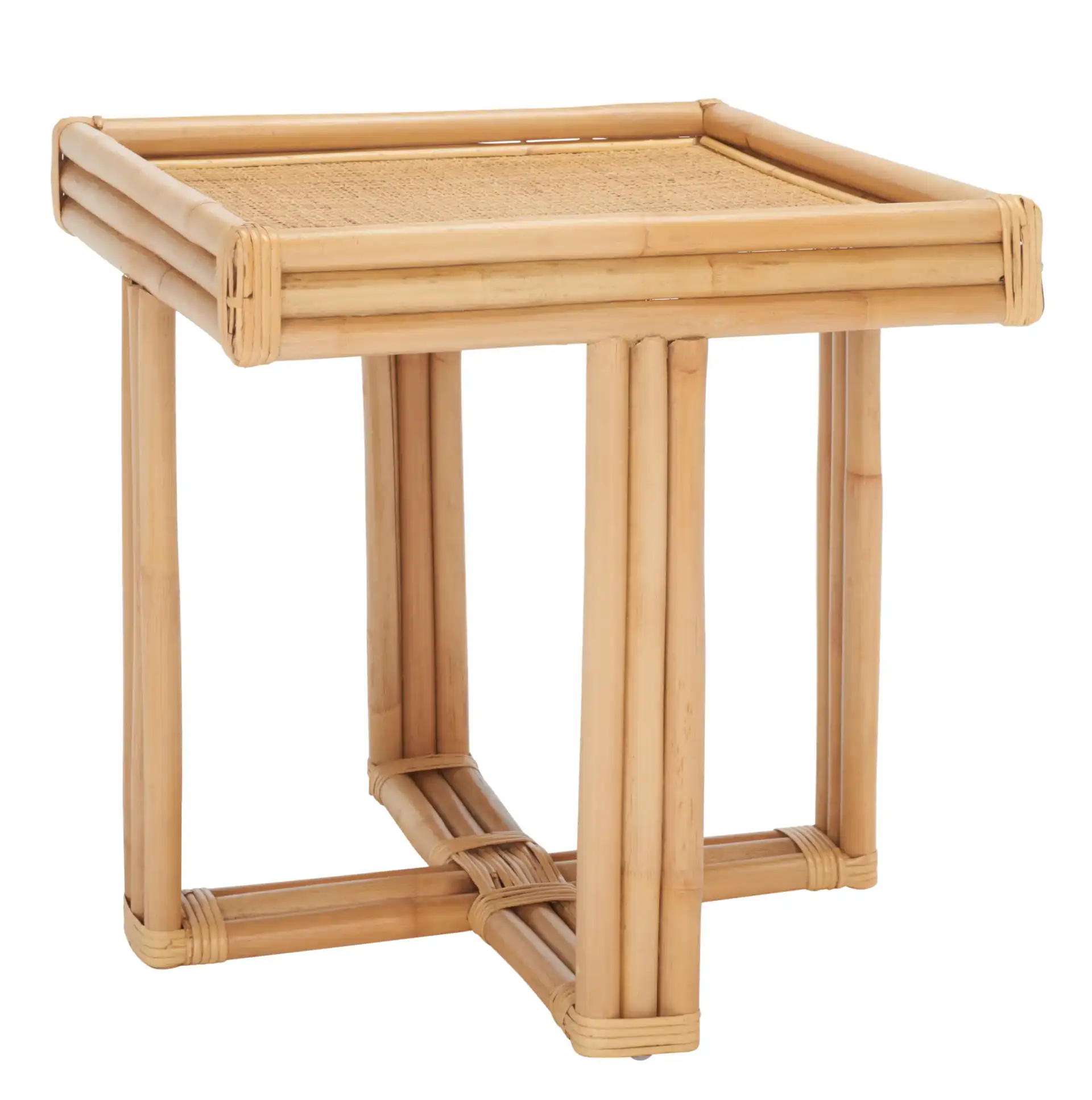 Juri Square Accent Table in Natural, detail view