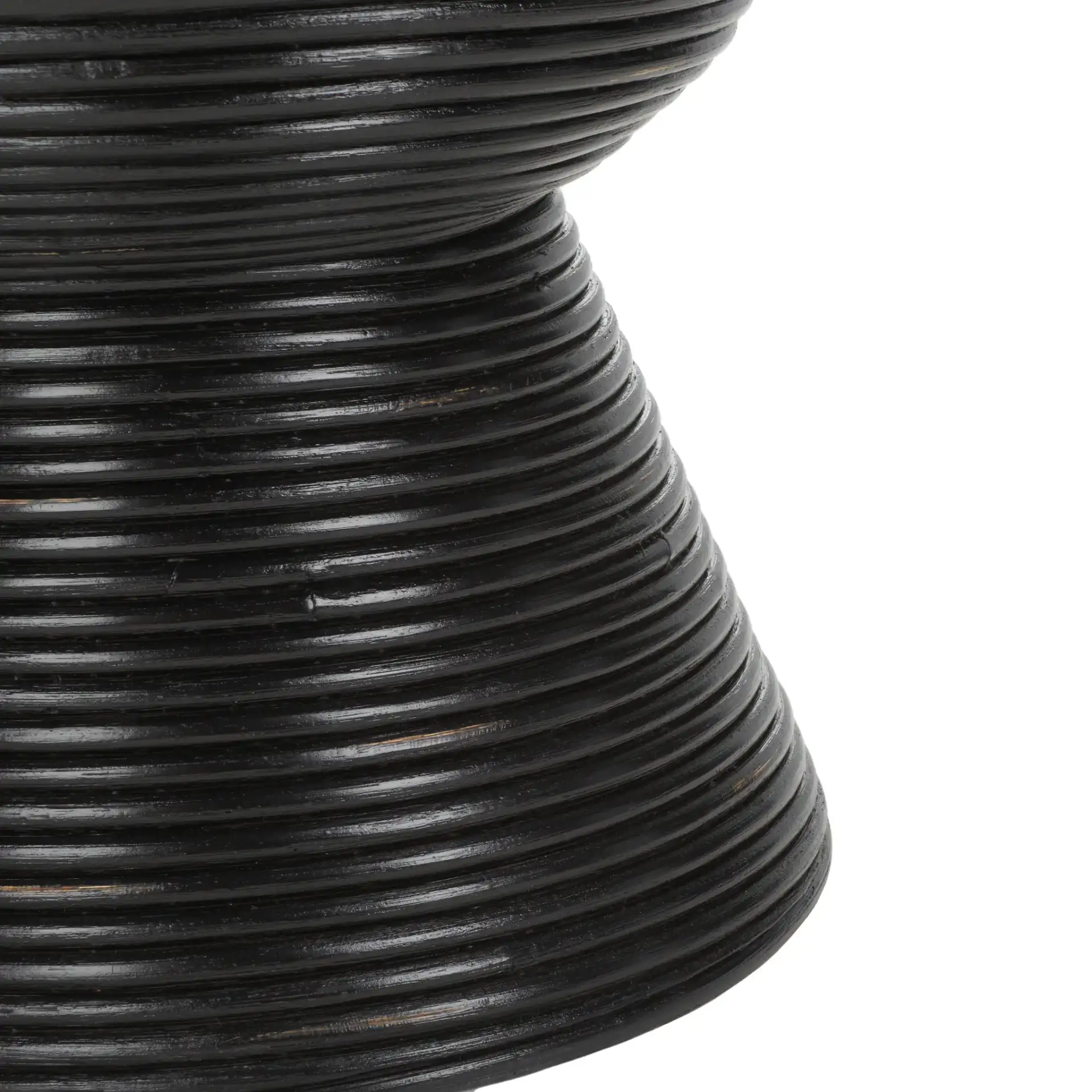 Heimdall Round Accent Table in Distressed Black / Black, detail view