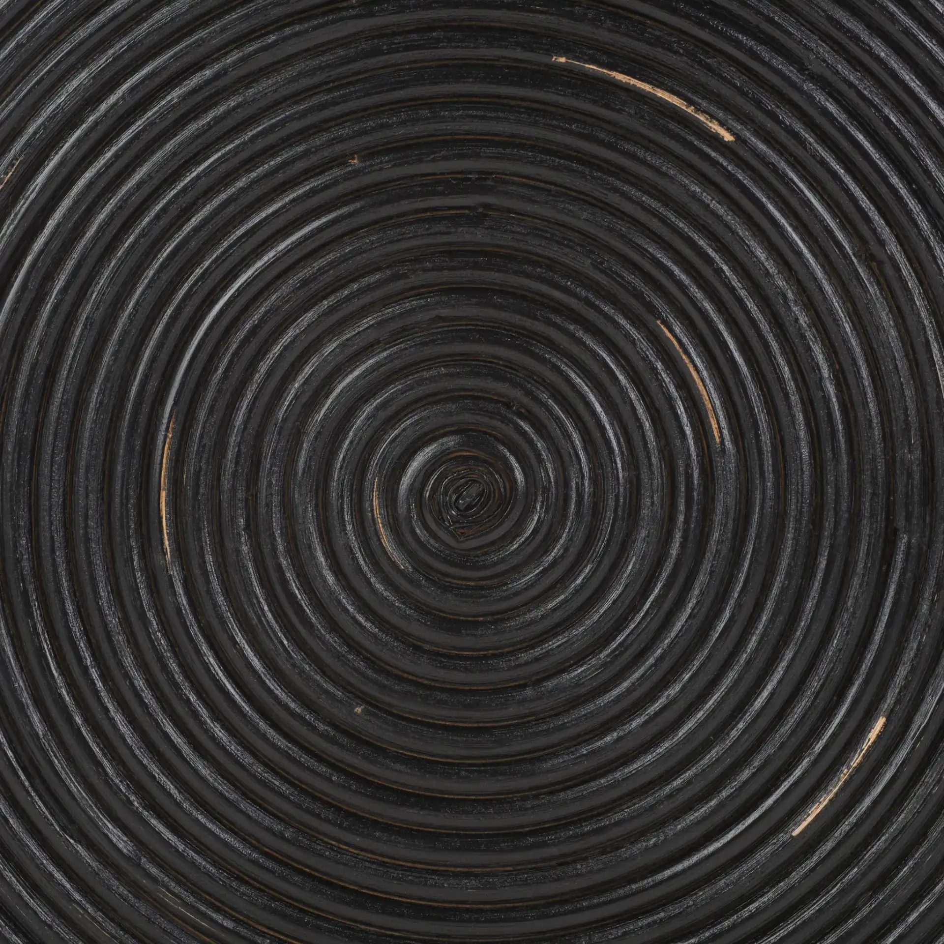 Heimdall Round Accent Table in Distressed Black / Black, detail view