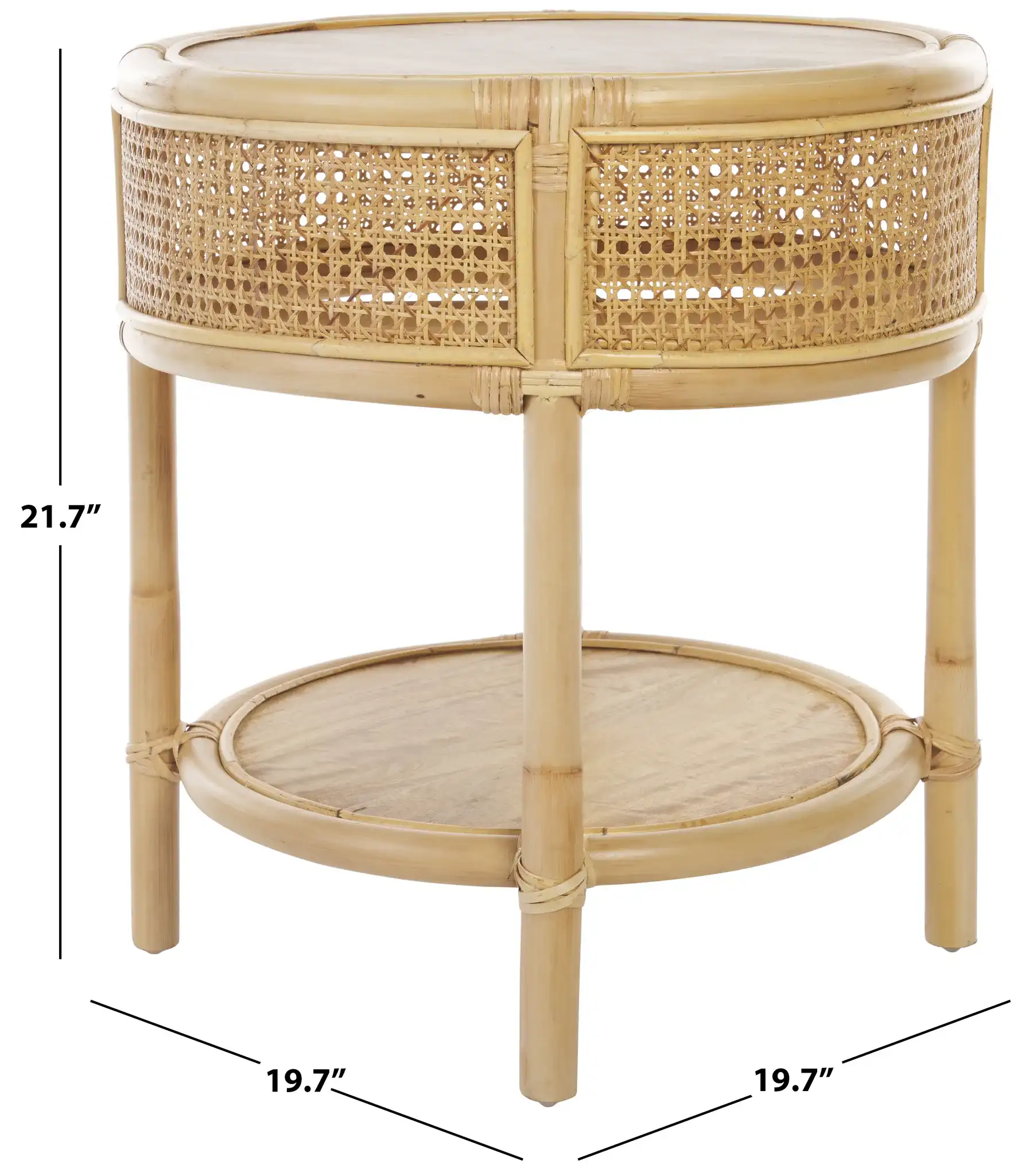 Arvid Round Accent Table in Natural, detail view