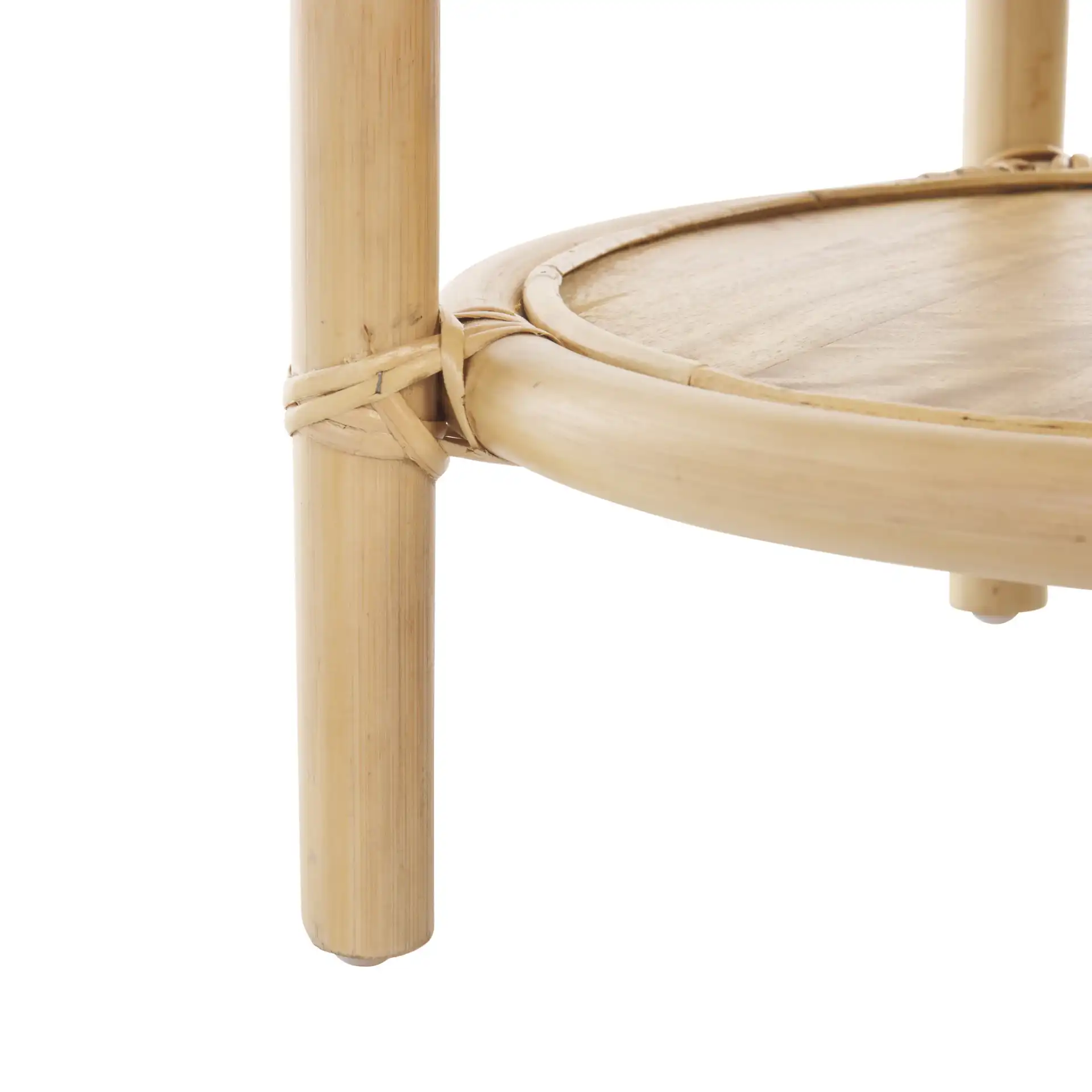 Arvid Round Accent Table in Natural, detail view