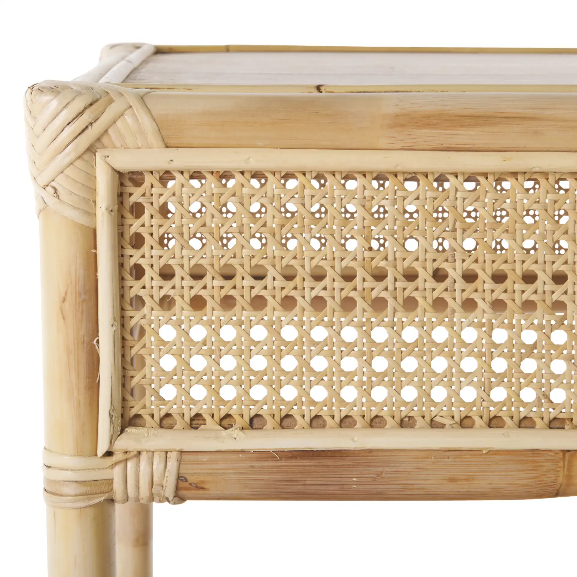 Arvid Square Accent Table in Natural in a styled room