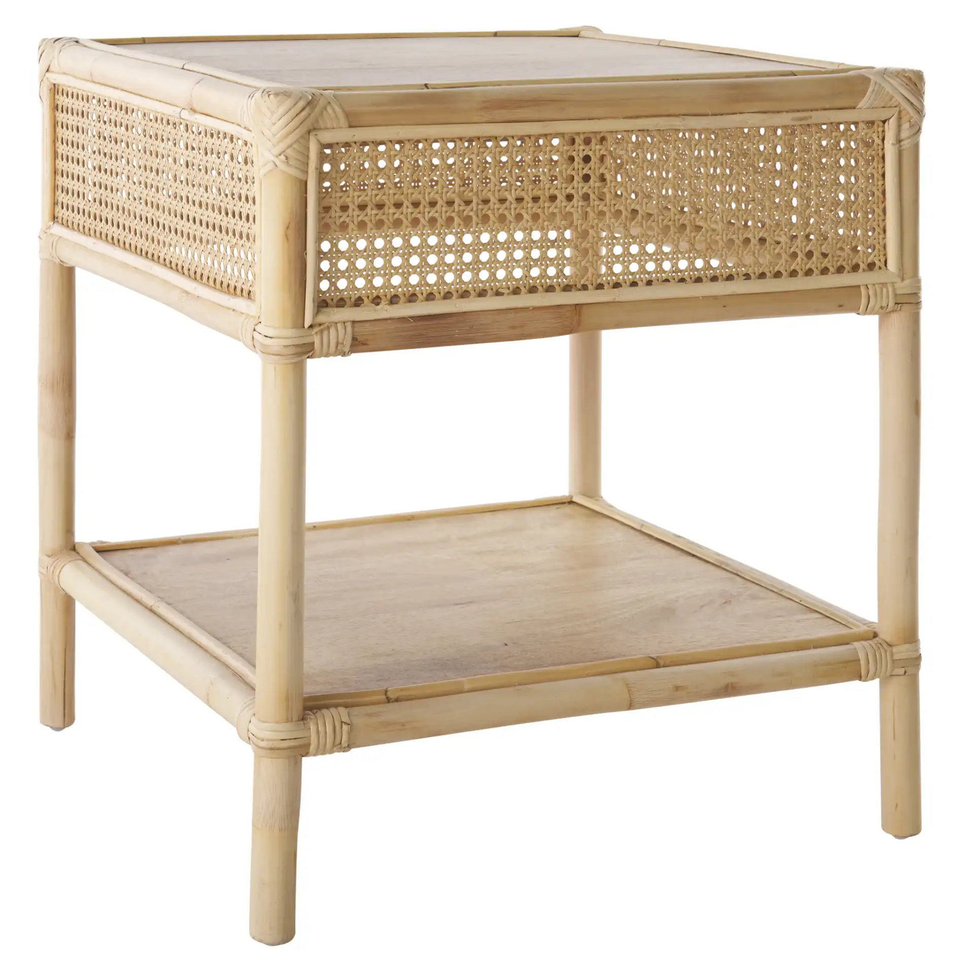 Arvid Square Accent Table in Natural, detail view