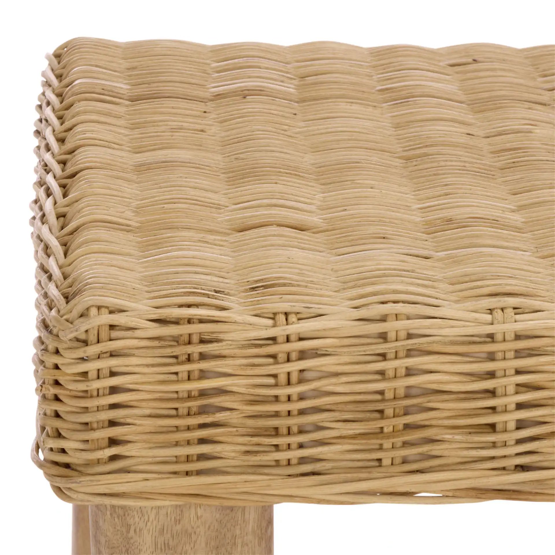 Shazza Weaved Accent Table in Natural in a styled room